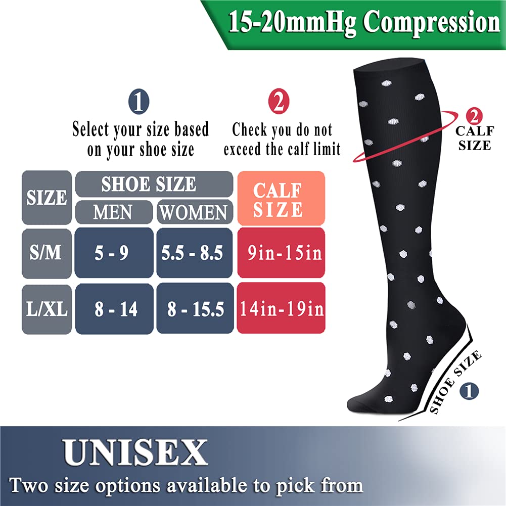 QUXIANG Copper Compression Socks for Women & Men (8 Pairs) - 15-20 mmHg Graduated Support Socks for Improved Circulation, Running, Cycling & Athletic Performance - Perfect for Workouts, Travel & Recovery