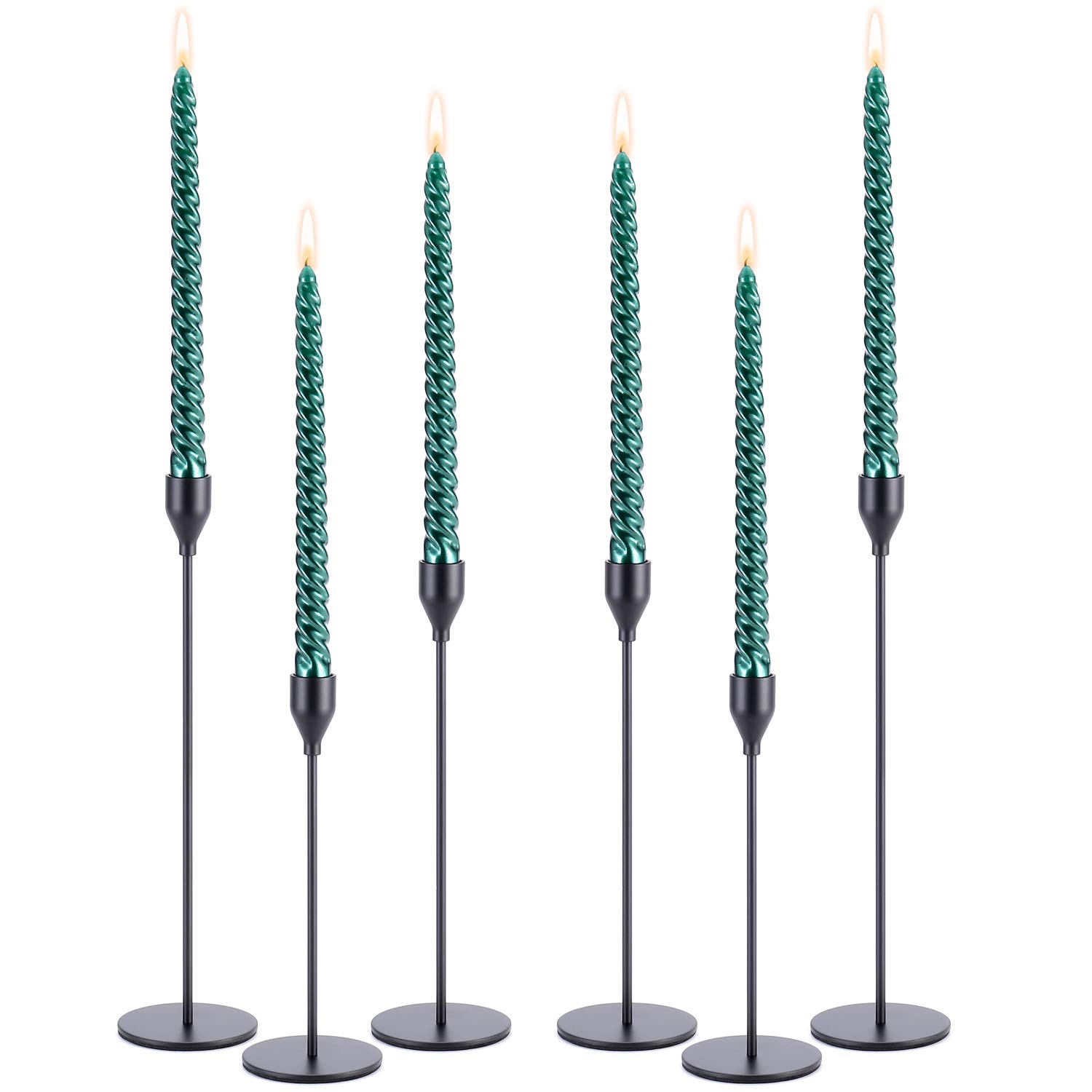 PNAVMG 6-Pack Matte Black Modern Candle Holders for Taper Candles - Elegant Decorative Candlestick Set for Dining Table, Mantel, Wedding, Party Decor (Candles Not Included) | Perfect for Home, Restaurant & Event Centerpieces