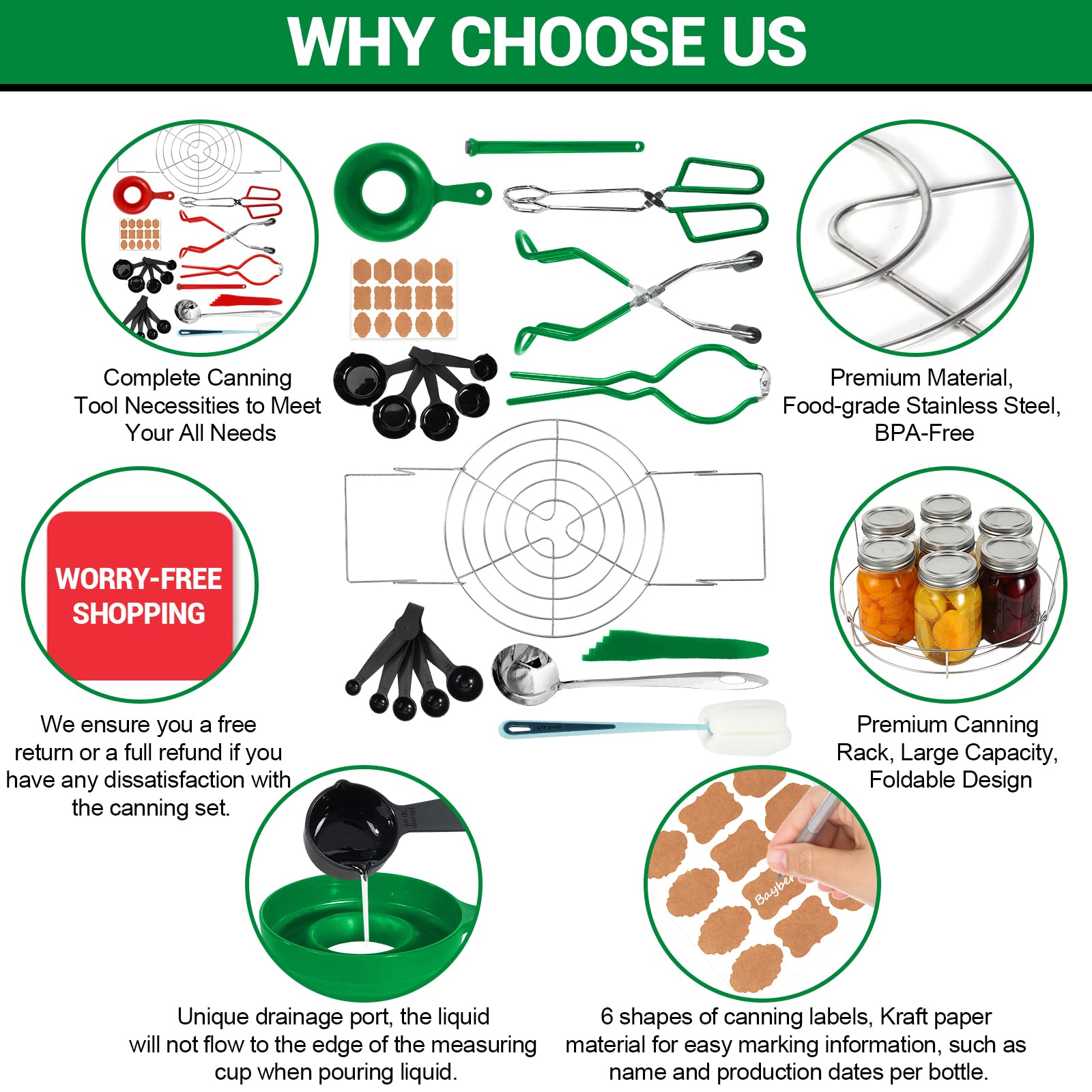 All-in-One Canning Supplies Starter Kit with Rack - Essential Home Canning Equipment for Beginners & Enthusiasts - Perfect for Preserving Fruits, Vegetables & Jams at Home