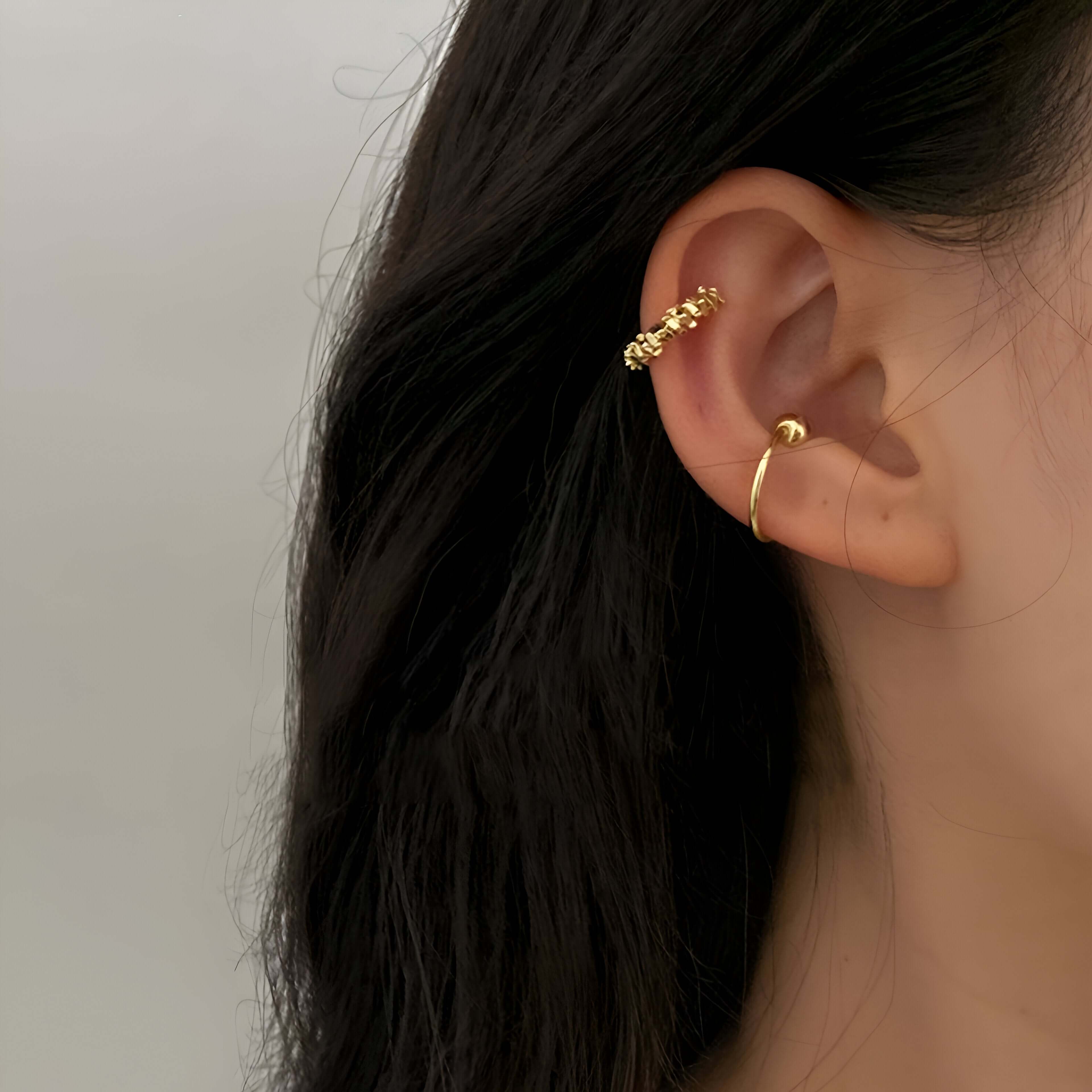 Simple Irregular Cube Beads Ear Cuff Set - Trendy Boho Jewelry for Women | R0796 | Perfect for Parties, Weddings & Everyday Fashion