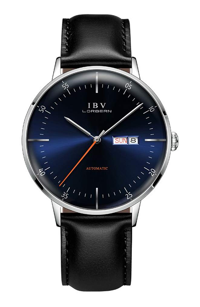Luxury Automatic Watches for Men - Synthetic Sapphire Crystal, Genuine Leather Strap - Waterproof Dress Watch for Business & Formal Occasions - Model 6011G