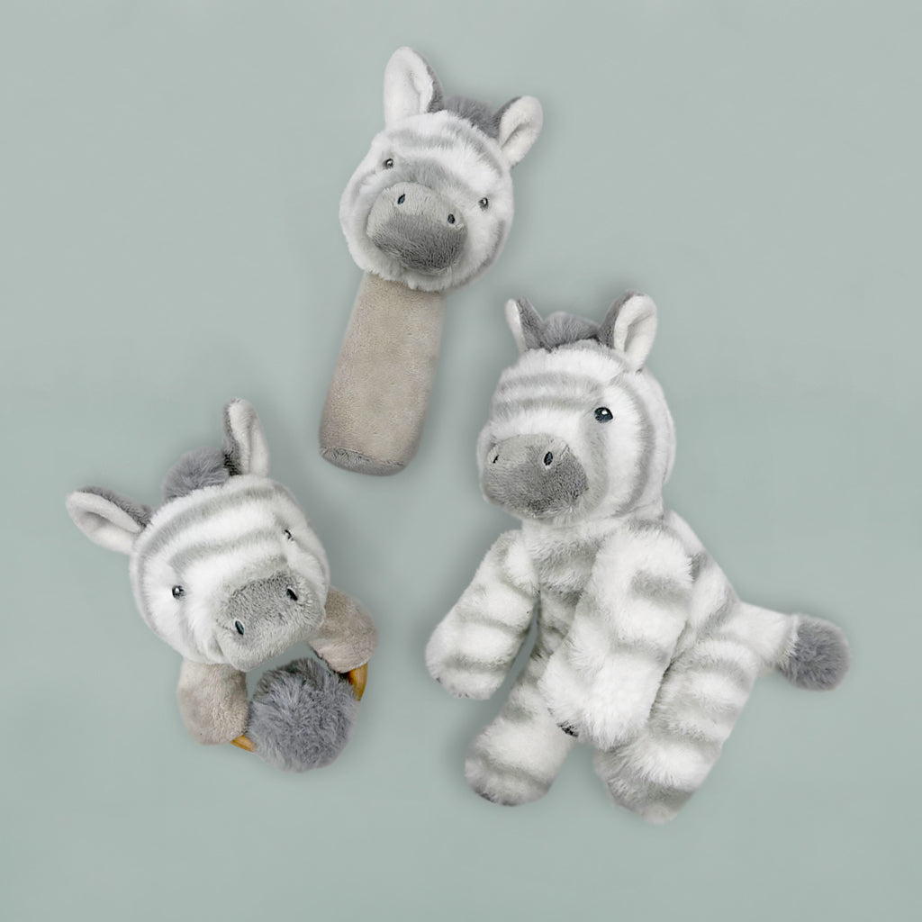 Personalized Three Little Zebras Luxury Baby Gift Hamper Set - Neutral Unisex Newborn Essentials for Shower, Christening & Welcome Home Celebrations
