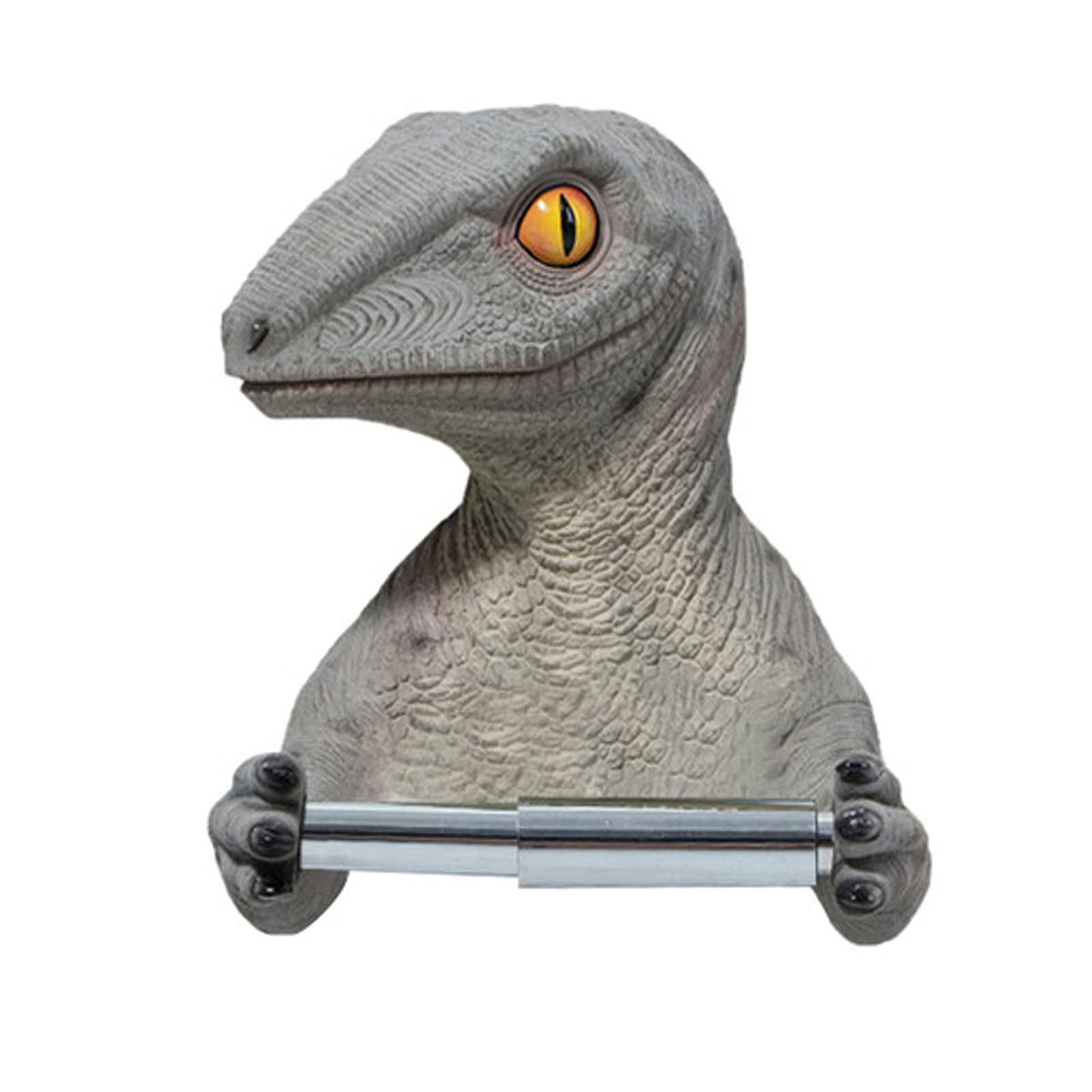 Wall Mounted Self-Adhesive Toilet Paper Holder - Dinosaur Shaped Bathroom Tissue Dispenser (T-Rex Design) for Home, RV & Office Use