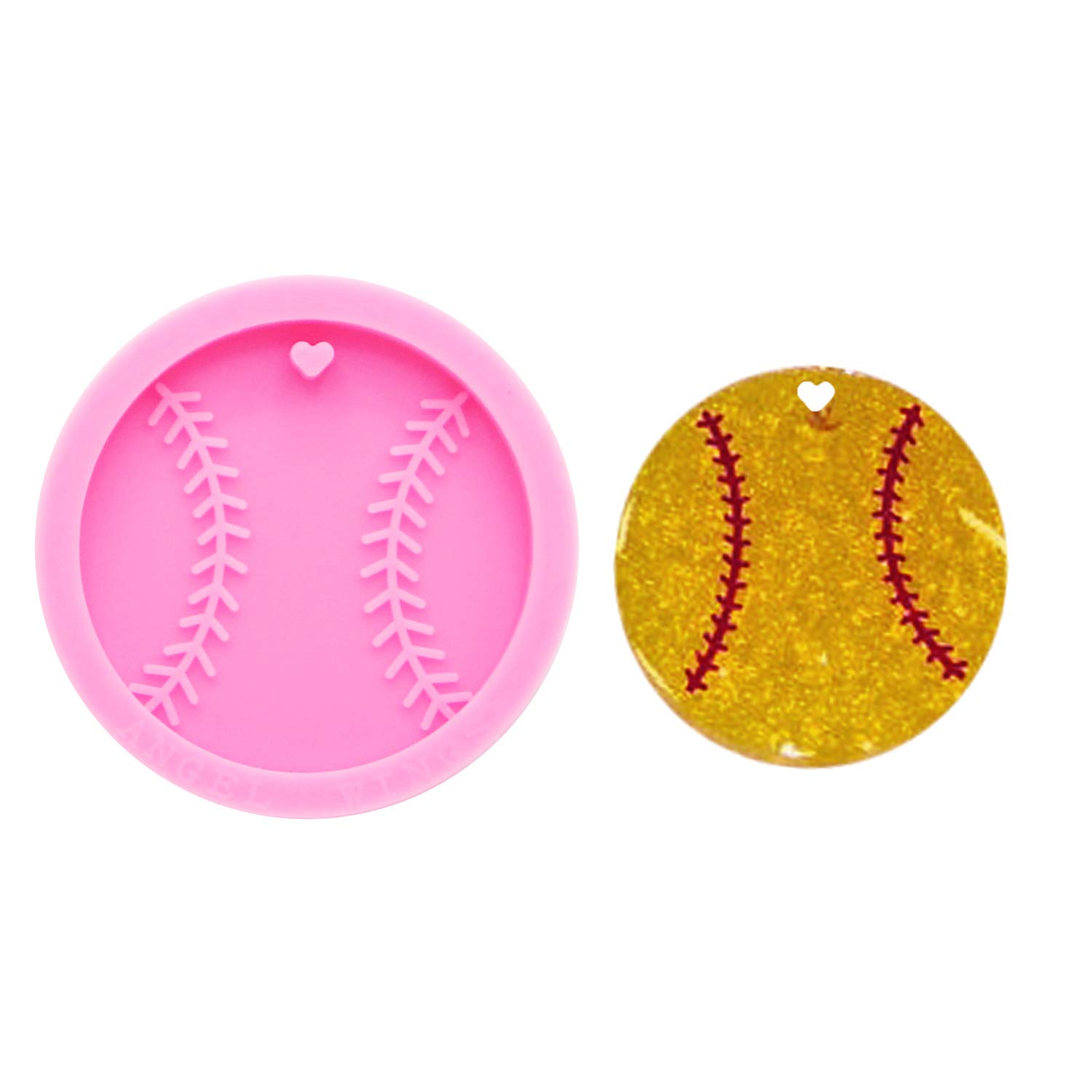 Super Shiny Baseball Silicone Mold for Resin Keychains - Round Ball Shape Epoxy Craft Molds for Resin Casting, Polymer Clay & Key Ring Pendant Making - Perfect for DIY Sports Gifts & Craft Projects