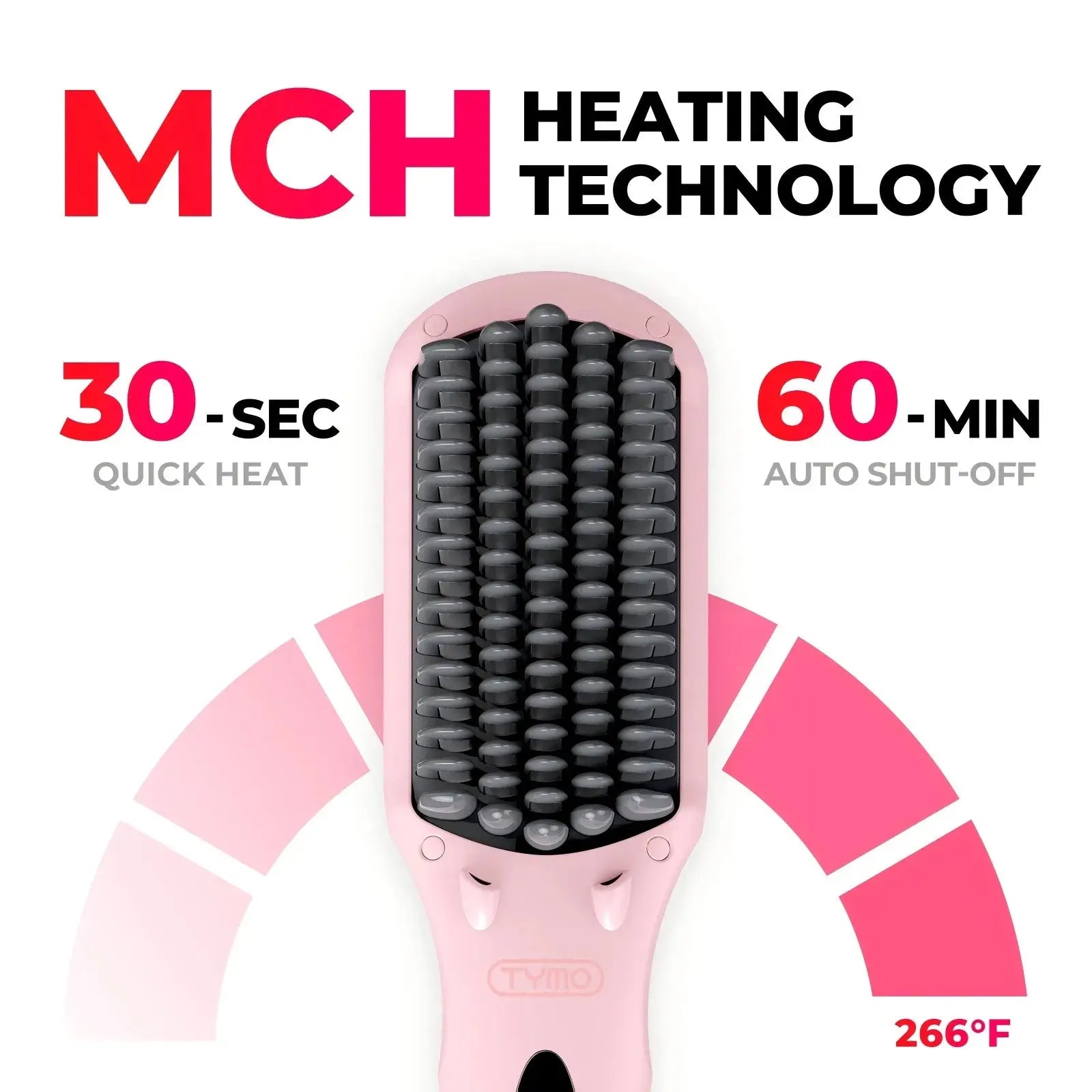 TYMO Ionic Pink Hair Straightener Brush - Salon-Quality Straightening for Smooth, Shiny Hair at Home | Perfect for Daily Styling, Travel & Gifting