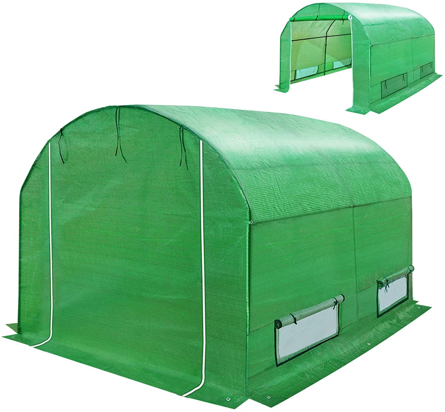 YardGrow 10' x 7' x 6' Large Walk-in Portable Greenhouse with Roll-up Windows & Zippered Door - Durable Plant Protection Tent for Outdoor Gardening, Vegetables, Flowers & Seed Starting