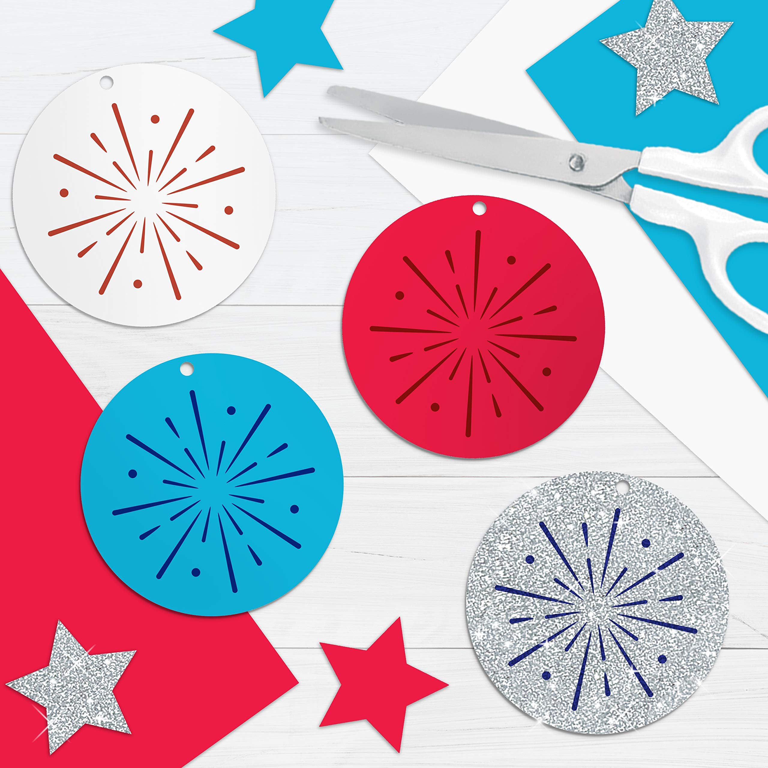 Premium Printworks Red, White, Blue & Sparkle Cardstock Paper - 8.5 x 11 Inches, 215 Sheets - Patriotic Scrapbooking, DIY Crafts, Holiday Decorations & Card Making Supplies