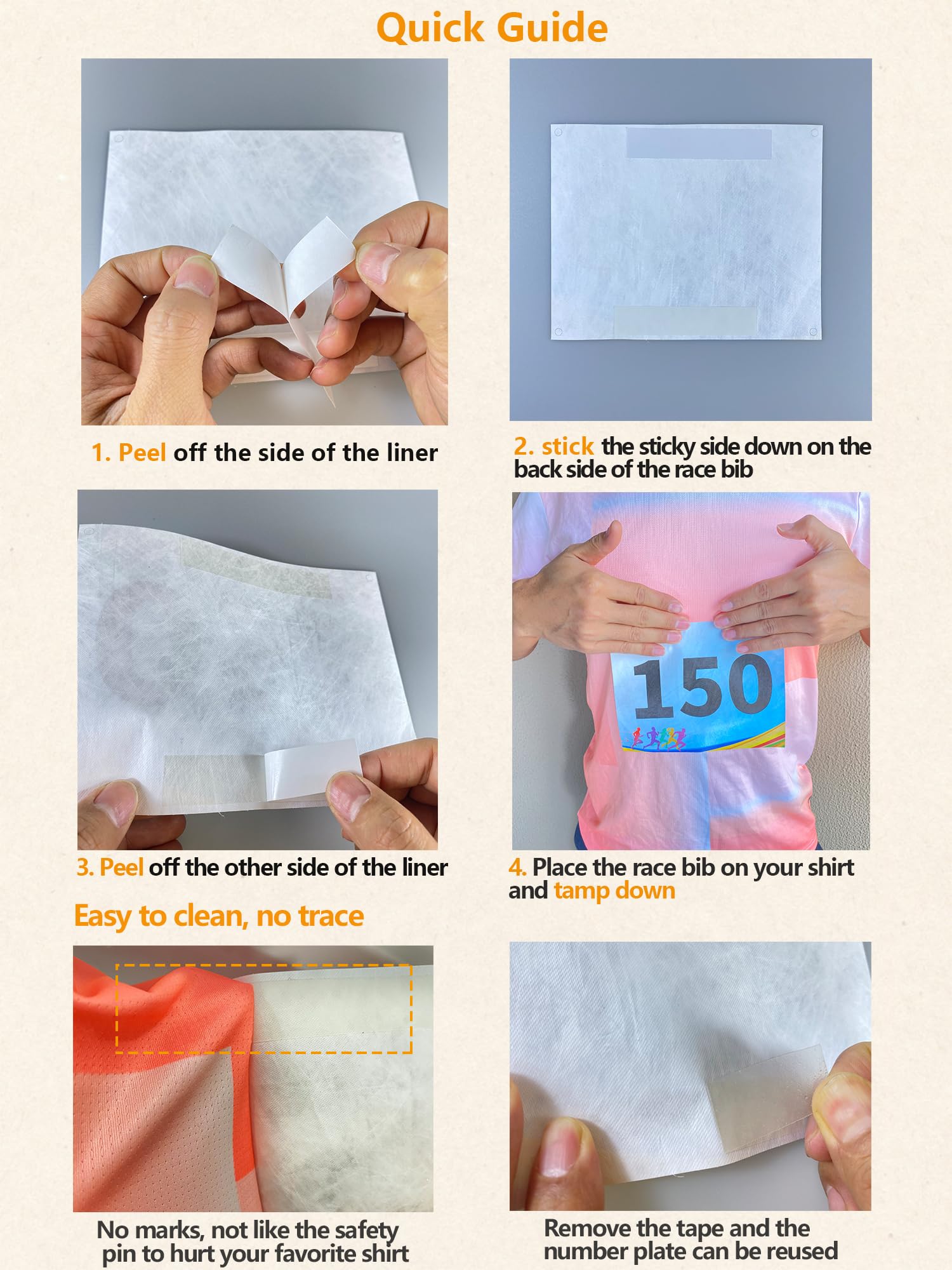 Tyvek Race Bibs - Durable Running Numbers with Bib Tape (No Pins Needed) for Marathon, Track, Sports Events - Perfect for Runners, Tryouts & Auditions
