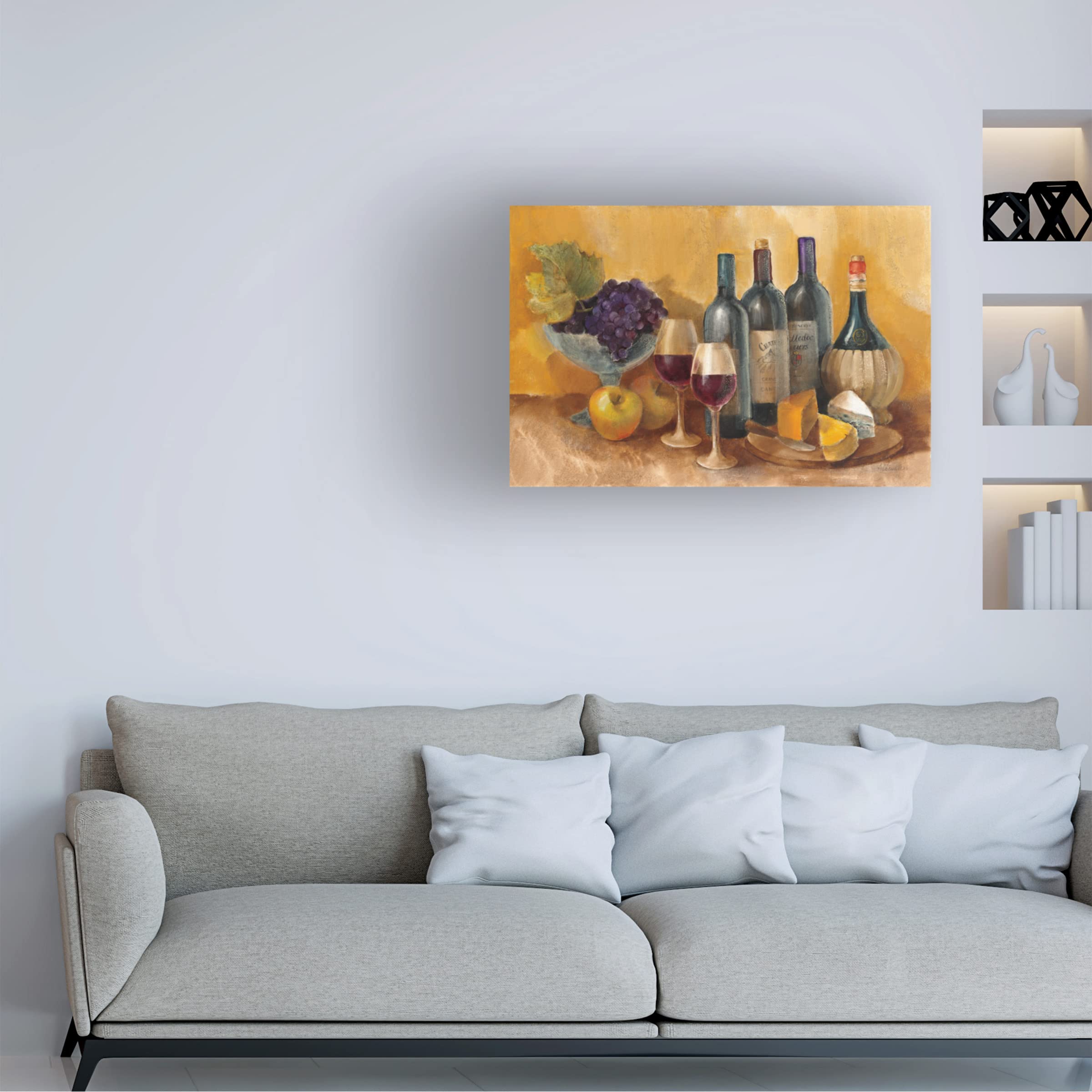 Trademark Fine Art 'Wine and Fruit I v2' Canvas Wall Art by Albena Hristova - Perfect for Dining Room, Kitchen Decor & Home Interior Design