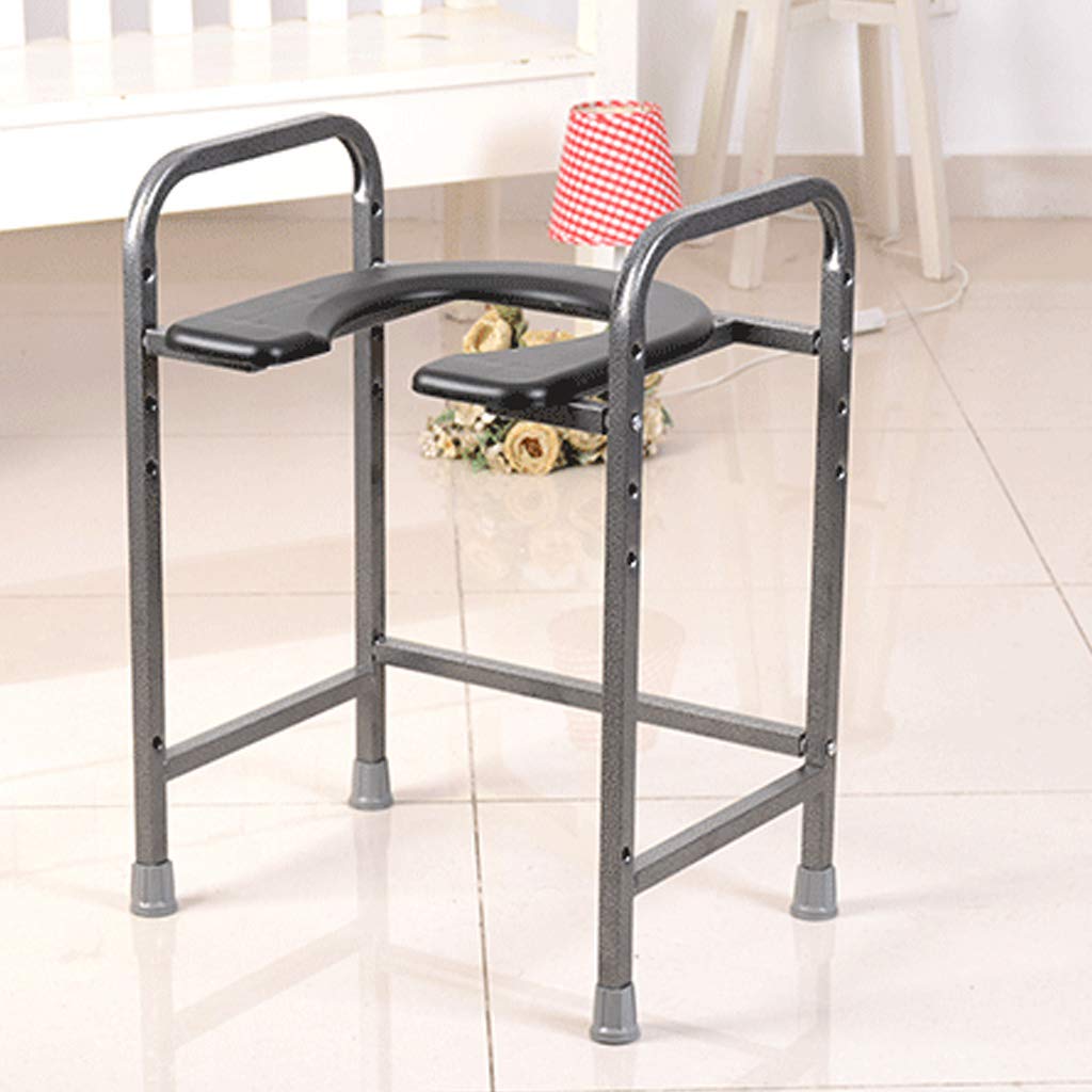 Extra Wide Commode Toilet Chair - Lightweight Adjustable Shower Stool with Safety Steel Frame for Elderly & Pregnant Women - Portable Bathroom Aid for Home Care and Post-Surgery Recovery