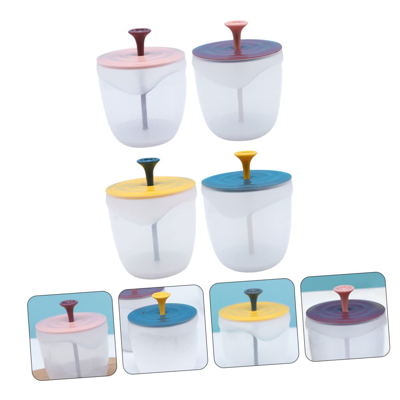 Minkissy 4pcs Rich Foam Maker for Face & Hair - Pink Shampoo Foamer, Facial Cleanser Whip Maker, Foaming Cup & Massage Bottles (PP Material) - Perfect for Spa, Skincare Routine & Travel Beauty Essentials