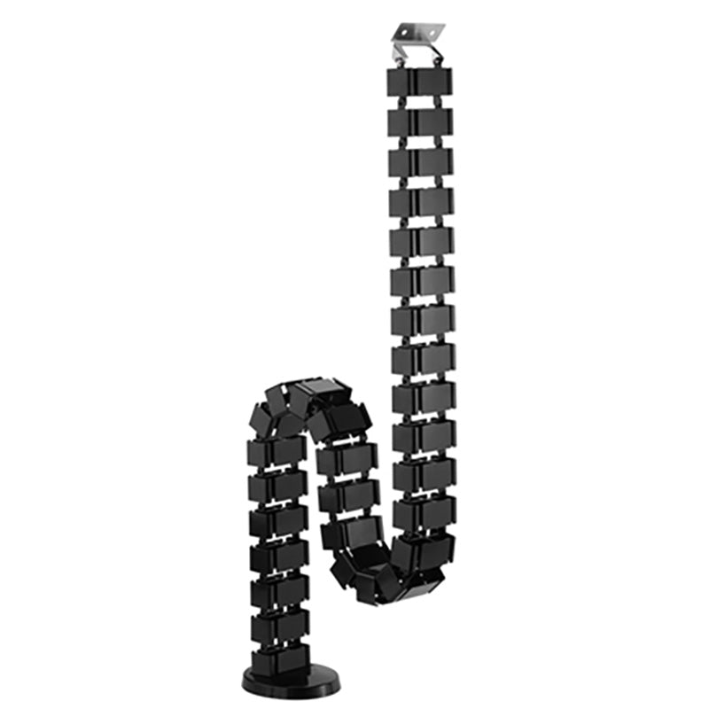 80cm & 120cm Black Umbilical Cable Management Spine - Organize Wires for Home Office, Gaming Setup & Workstation (Cable Organizer, Cord Management)