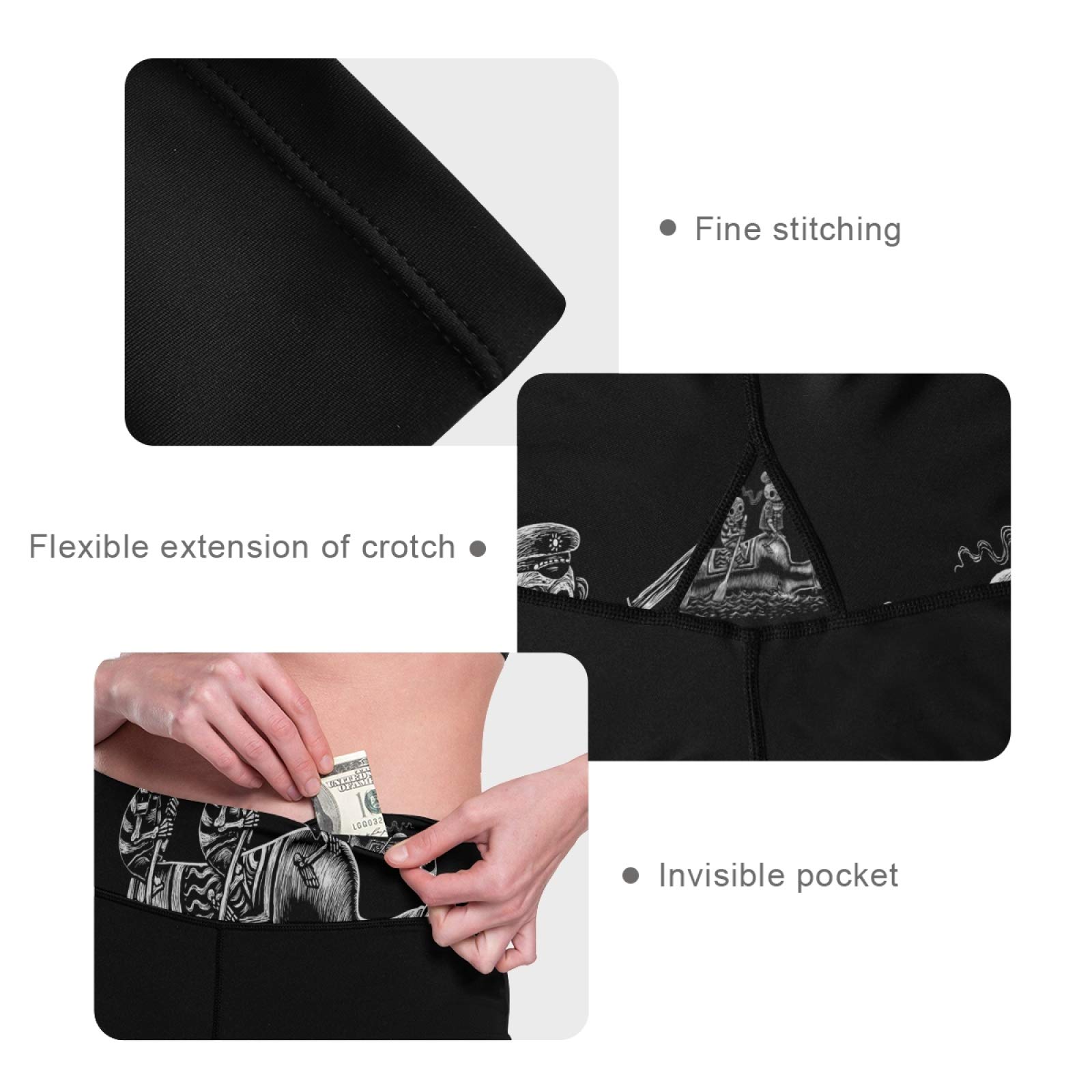 Skeleton Sailor Yoga Pants - High Waist Tummy Control Leggings for Women, Workout & Running