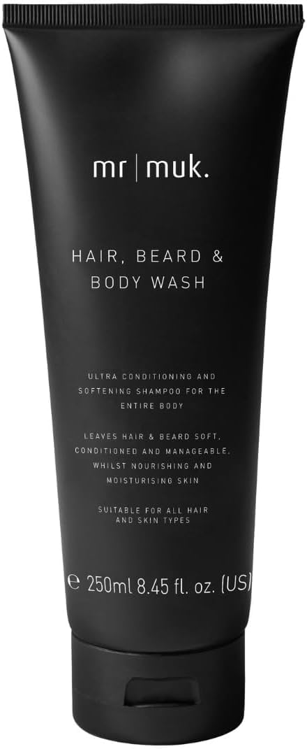 Mr MUK All-in-One Hair, Beard & Body Wash for Men - Natural & Hydrating Shampoo & Body Cleanser - Perfect for Gym, Travel & Daily Use