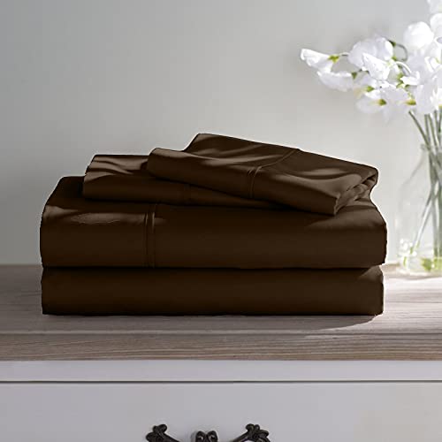 Luxury 600-Thread-Count Egyptian Cotton King Sheet Set - 100% Super Soft, Cooling & Breathable - 4-Piece RV Camper Bedding with 28