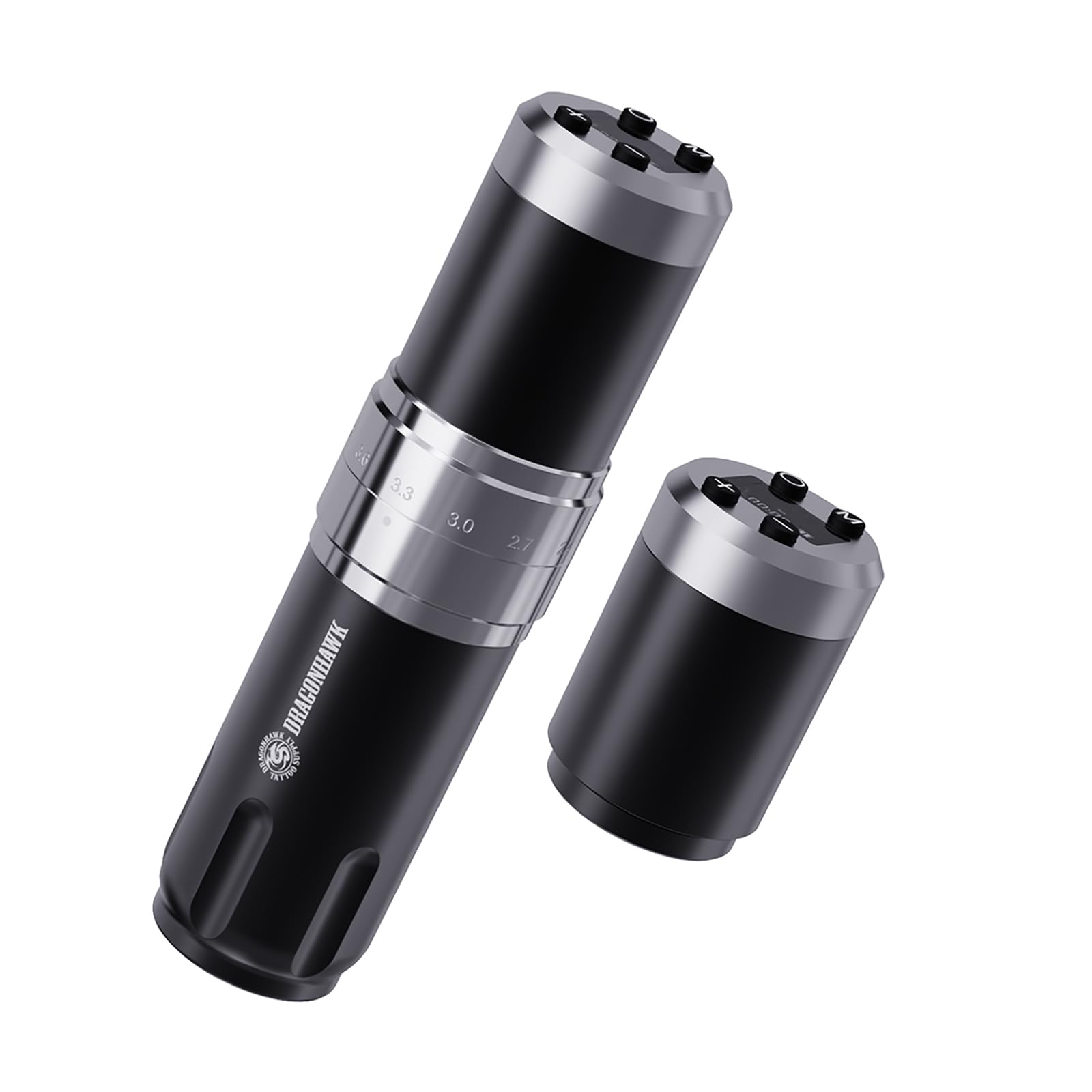 Dragonhawk Fold3 Wireless Tattoo Pen Machine - Rotary Tattoo Kit with 2x 1500mAh Batteries, Adjustable 2.4mm-4.2mm Stroke Length & LED Display - Perfect for Beginners & Professional Tattoo Artists | Home Studio & Travel Tattooing