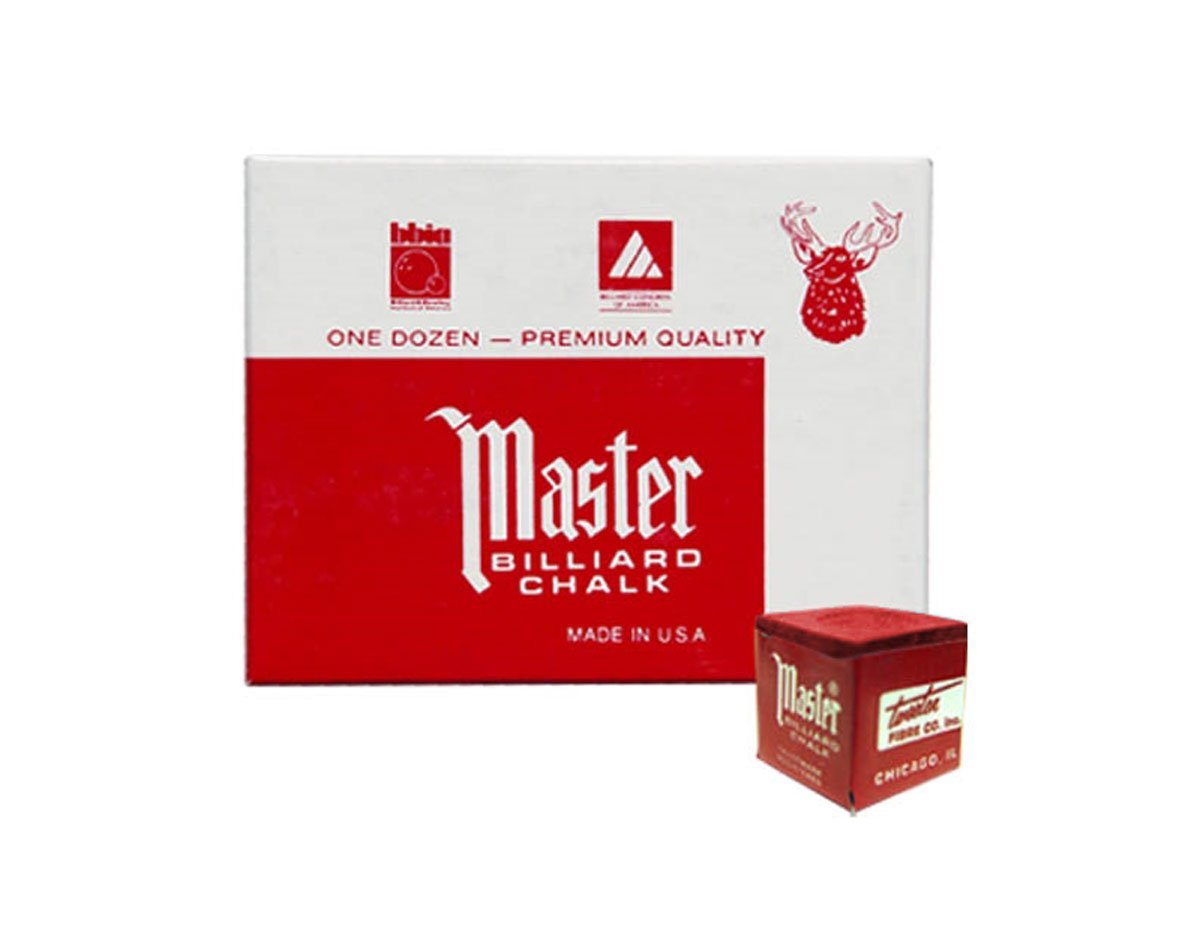 Master Billiards Red Chalk - 24 Cubes for Pool Cue Tips | Premium Billiard Accessories for Smooth Shots & Enhanced Grip | Perfect for Pool Tables, Bars & Game Rooms
