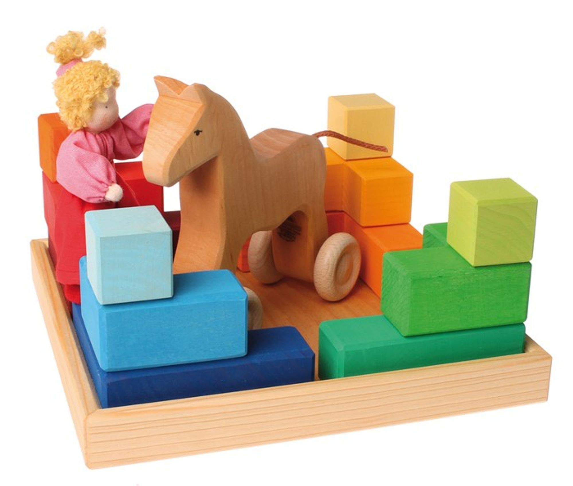 Wooden Puzzle of Place de la Chaux by Grimm - Educational Montessori Toy for Kids, Perfect for Home Learning & Travel Activities