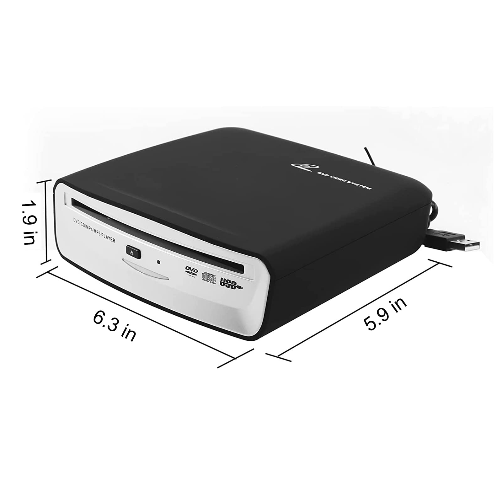 Portable USB CD Player for Car - Universal External CD Drive Compatible with Laptop, Desktop, TV, Mac & Computer - Plug & Play with USB/AUX Ports - Perfect for Road Trips & Home Entertainment
