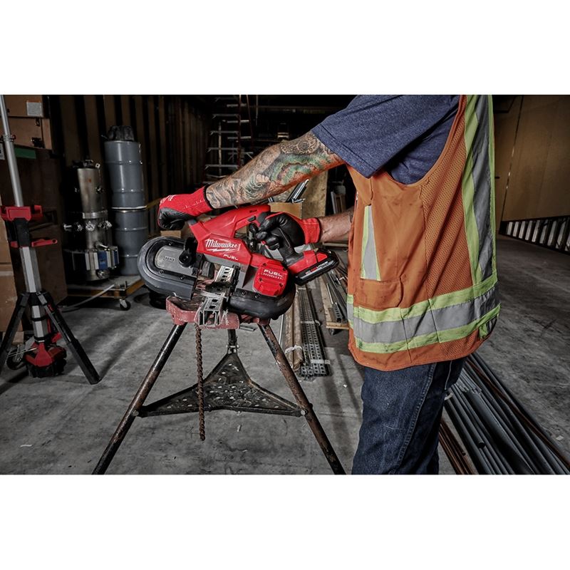 M18 FUEL 18V Lithium-Ion Brushless Cordless Compact Dual Trigger Band Saw Kit (2829S-22) - Perfect for Metal Cutting, Plumbing, and Electrical Work