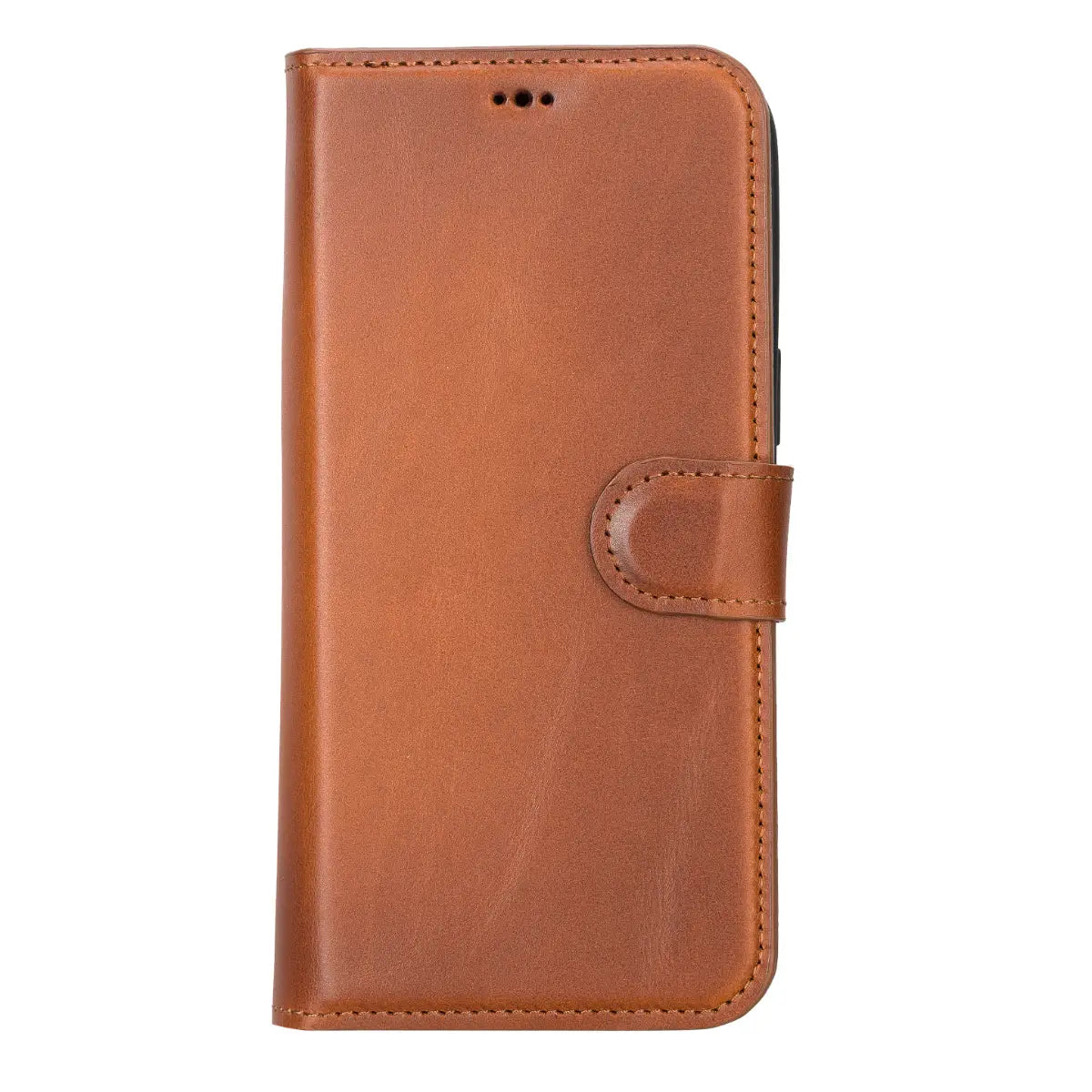 Premium Burnished Tan Leather Wallet Case for iPhone 14 Pro Max - Slim Protective Cover with Card Slots - Perfect for Everyday Use, Travel & Business
