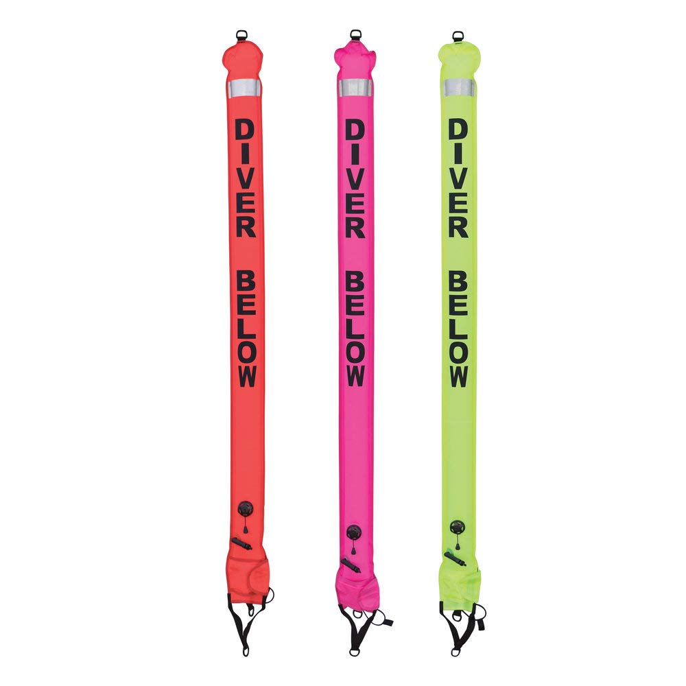 XS Scuba Smart Marker Buoy (SMB) - Dive Safety Signal Tube with Reflective Strips & Quick Release for Scuba Diving, Snorkeling & Emergency Surface Marking