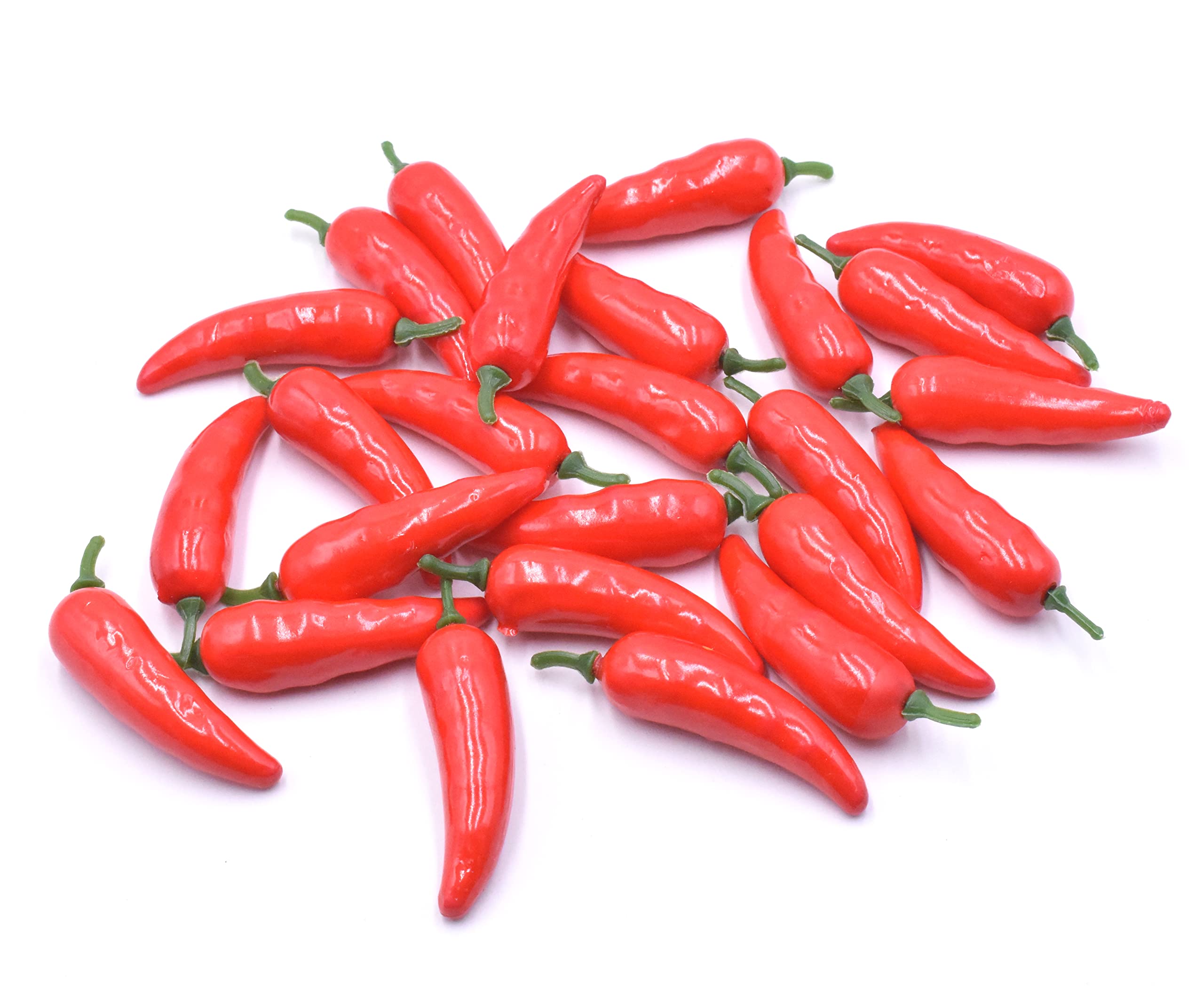 25pcs Mini Realistic Fake Red Chili Peppers - Artificial Lifelike Vegetable Decor for Kitchen, Dining Table, Party & Home Decoration - Perfect for DIY Crafts, Food Displays, and Themed Events