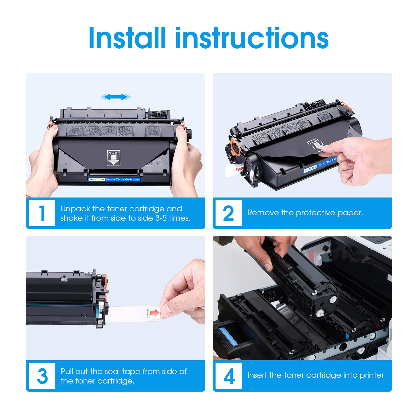 High Yield 05A Toner Cartridge - Compatible with HP CE505A, HP P2035, P2035N, P2055DN, P2030, P2050, P2055X, P2055D Printers (2 Black) - Perfect for Office & Home Printing Needs