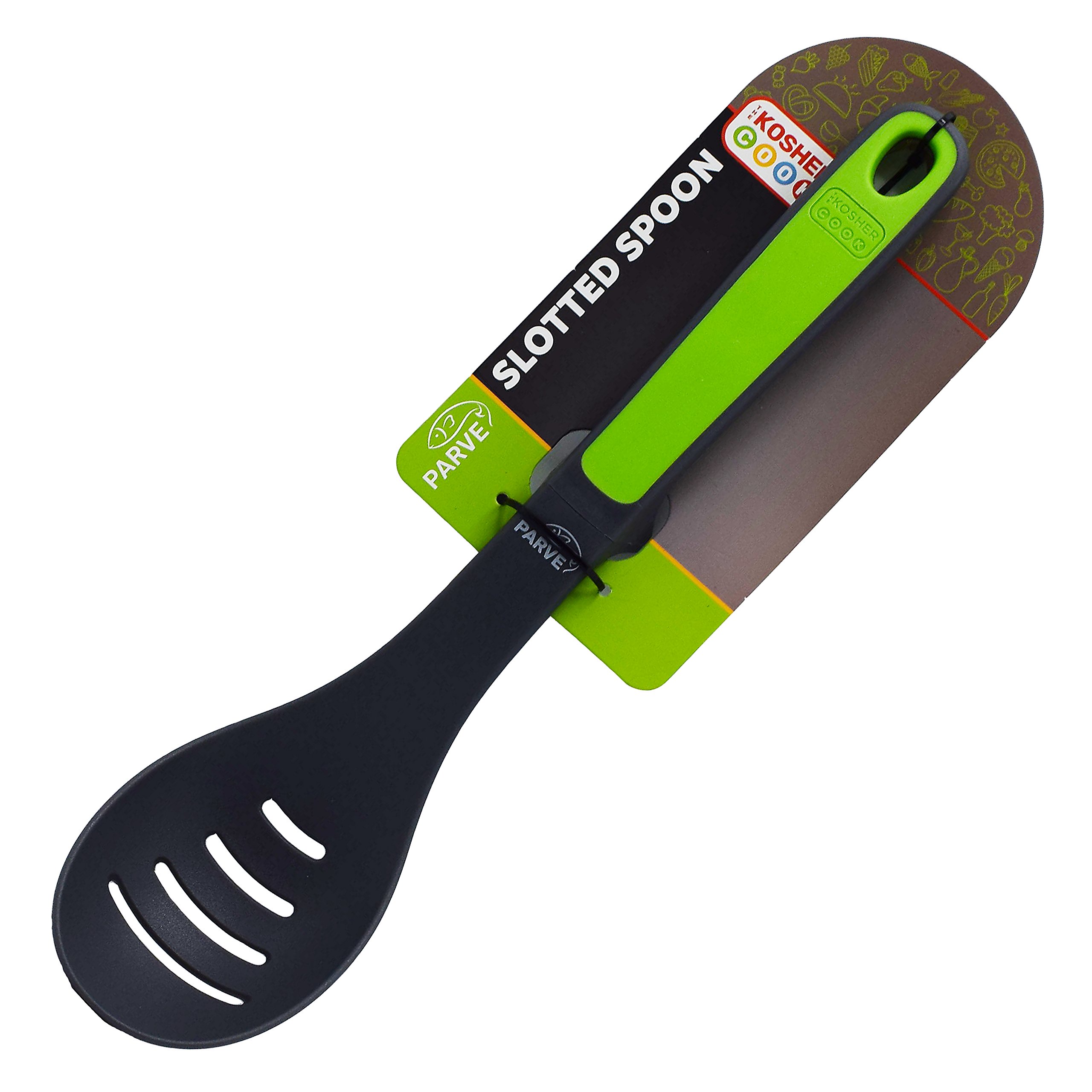 Premium Green Slotted Spoon - Heavy Duty Silicone Mixing & Serving Utensil with Ergonomic Handle - Non-Slip Grip for Cooking, Baking & Meal Prep - Color Coded Kitchen Tool for Easy Identification - Perfect for Soups, Salads & Stir-Fries