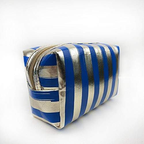 Awestuffs Women's Cosmetic Makeup Bag Travel Organizer Pouch - Waterproof & Spacious (Blue) - Perfect for Travel, Gym, and Daily Essentials Storage