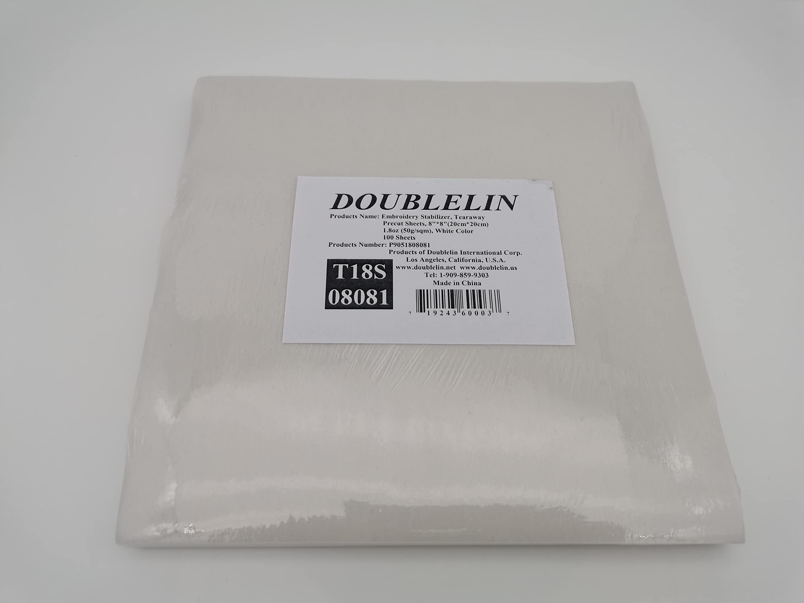 DOUBLELIN Embroidery Stabilizer Tearaway Backing Paper - 1.8oz White, 8