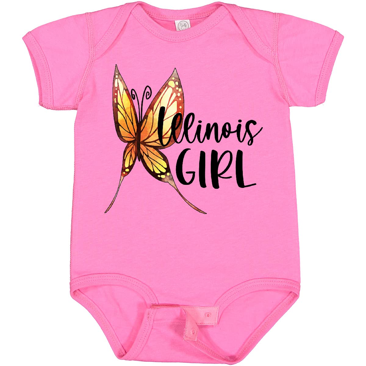 Inktastic Illinois Girl Butterfly Baby Bodysuit - Cute Butterfly Design Infant Onesie for Newborns & Toddlers - Perfect for Family Photos, Baby Showers & Everyday Wear