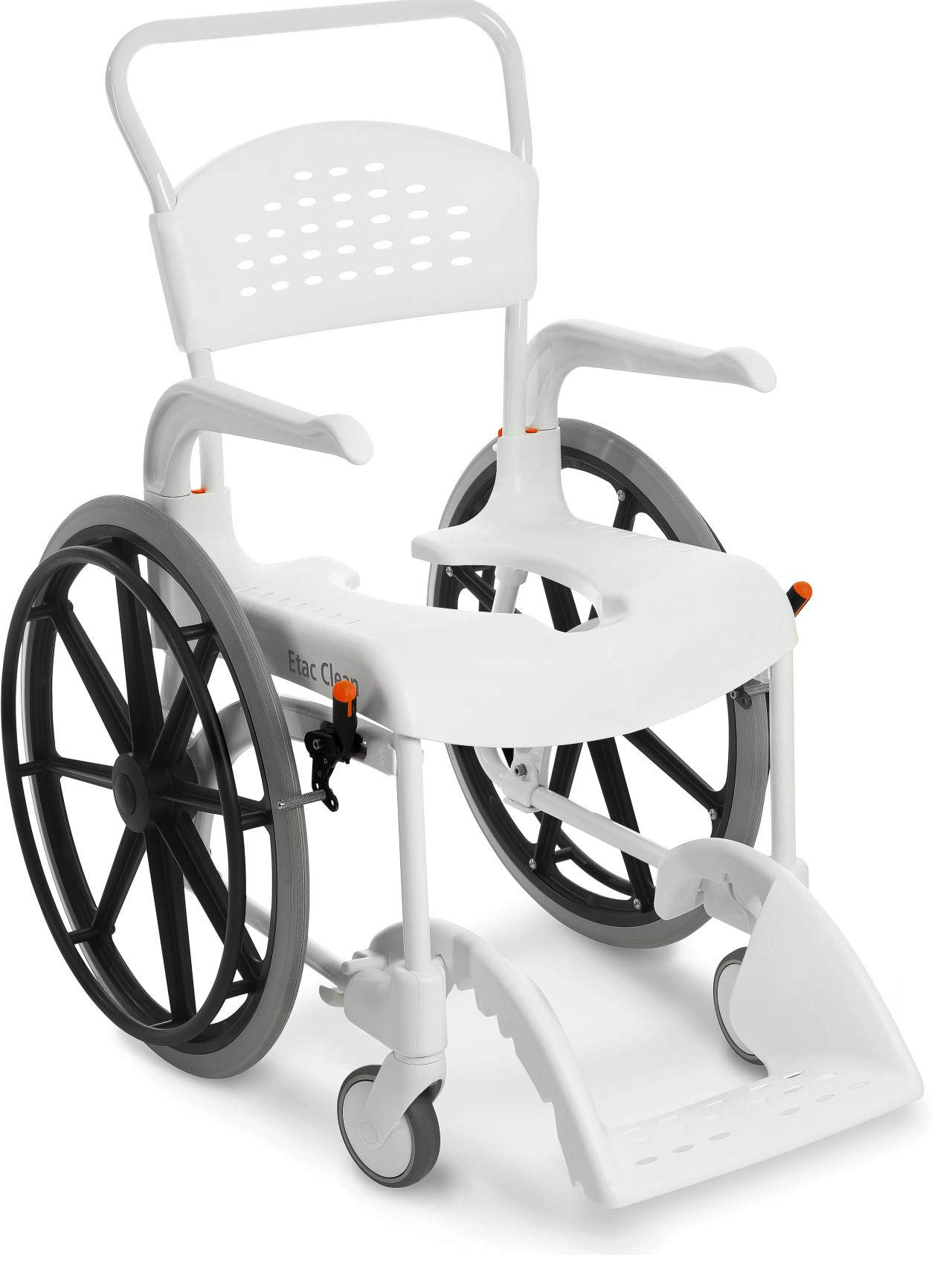 Etac Self-Propelled Clean Shower Commode Chair - Mobility Aid for Elderly & Disabled - Bathroom Safety Equipment for Home Care & Hospitals