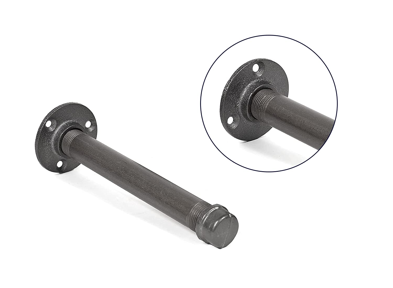 Rustic Industrial Iron Pipe Floating Shelf Bracket 3/4 Inch - Heavy Duty DIY Wall Mounted Shelving Support - Set of 4 (10 Inch, Gray) - Perfect for Home Office, Kitchen, Bathroom & Garage Storage Organization