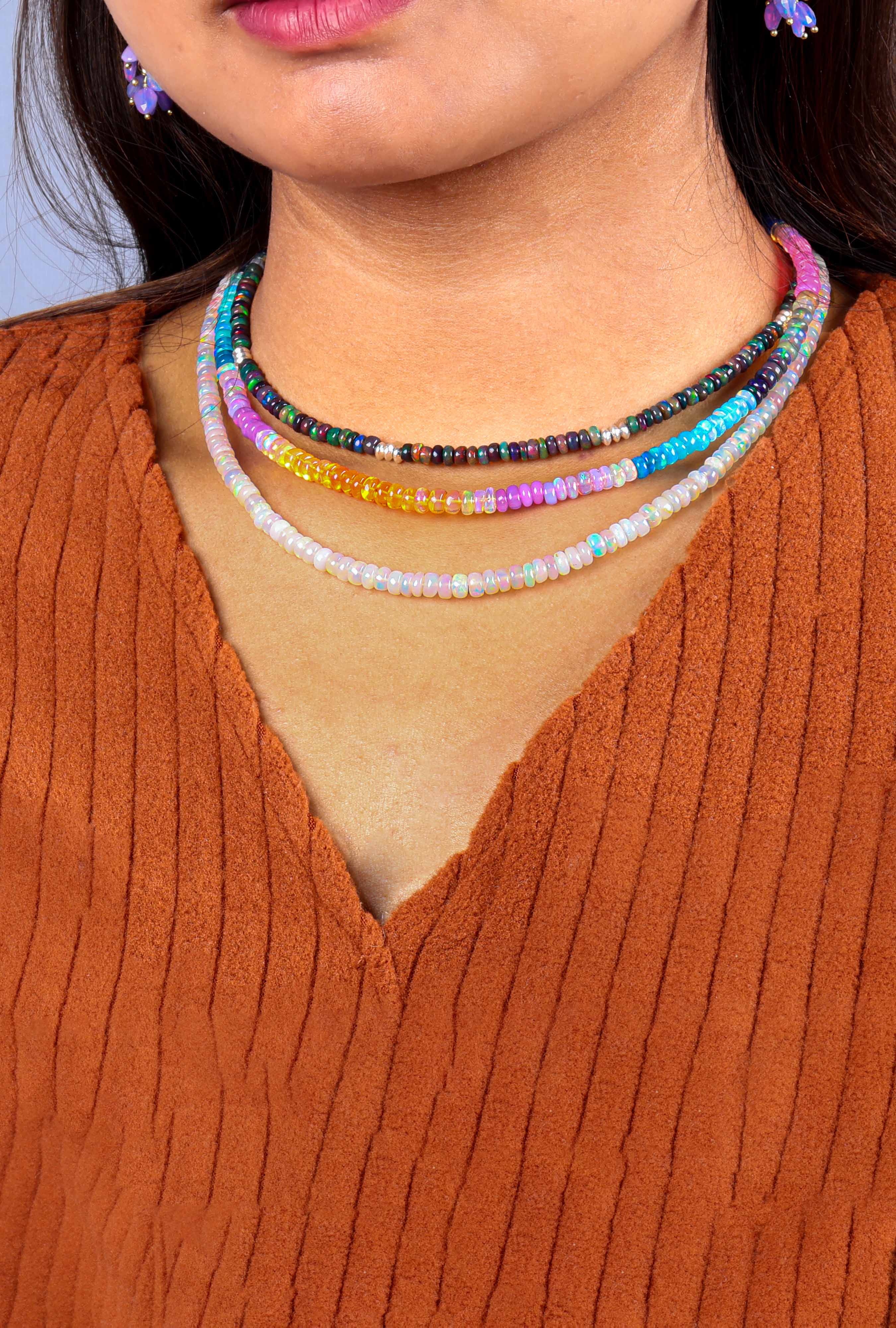 Rainbow Fire Multi Opal Beaded Necklace - Handmade Boho Jewelry for Women, Gift for Her | Perfect for Weddings, Parties & Everyday Wear