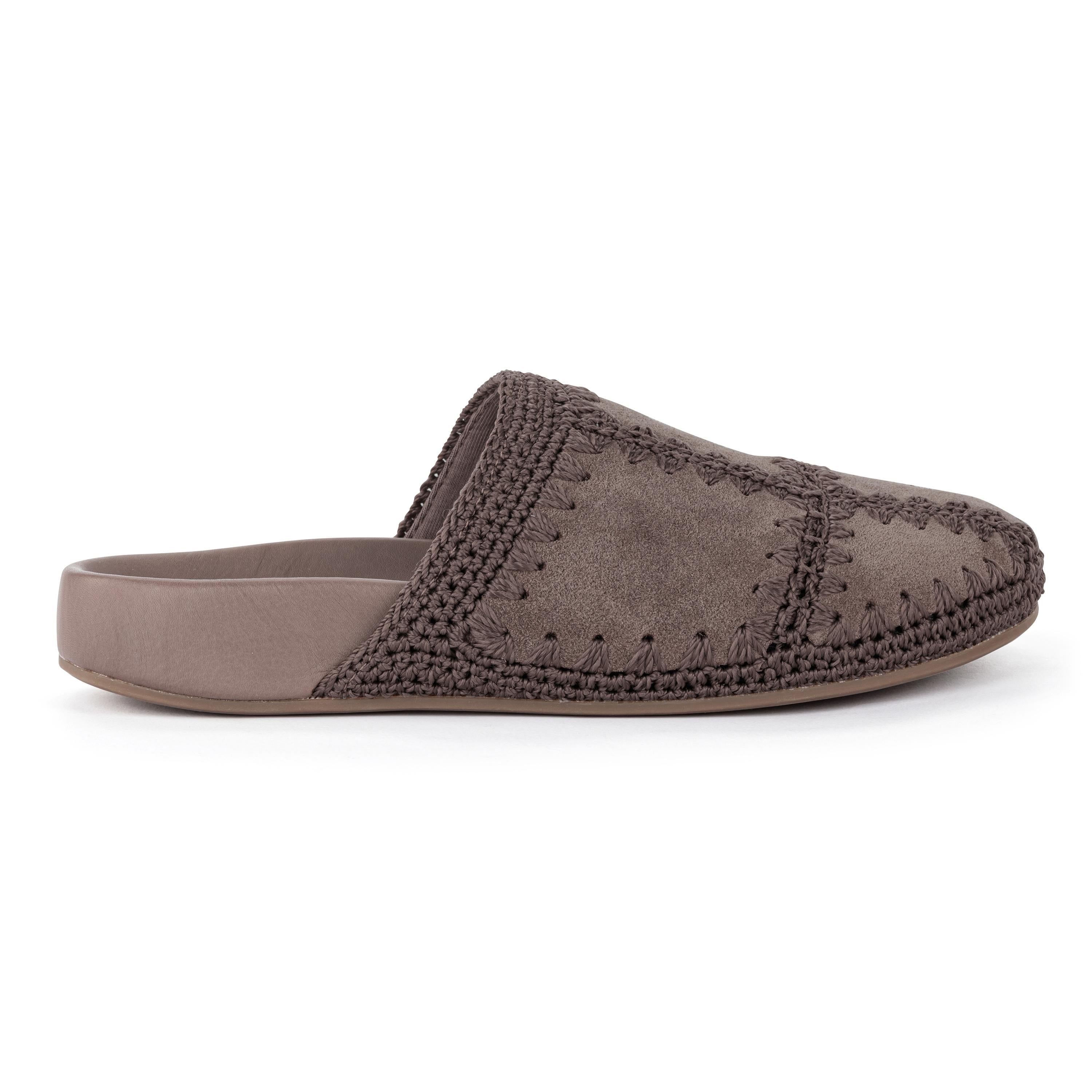 Bolinas Clog - Genuine Leather with Mushroom Suede Patch - Comfortable & Stylish Slip-On Shoes for Women - Perfect for Casual Wear, Gardening, and Outdoor Activities