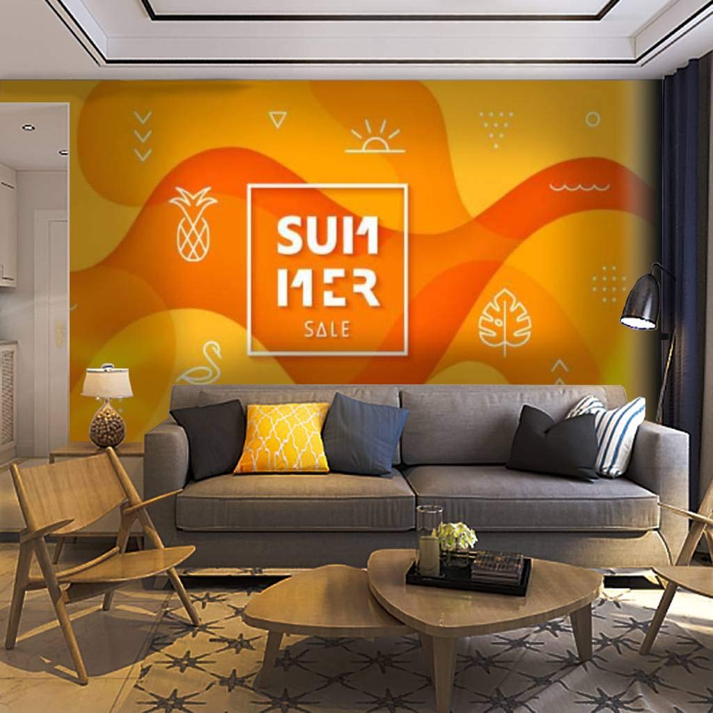 Trendy Abstract Self-Adhesive Removable Wallpaper Mural - Colorful Summer Peel & Stick Wall Decal for Living Room Decor | Perfect for Home, Office & Nursery Wall Art