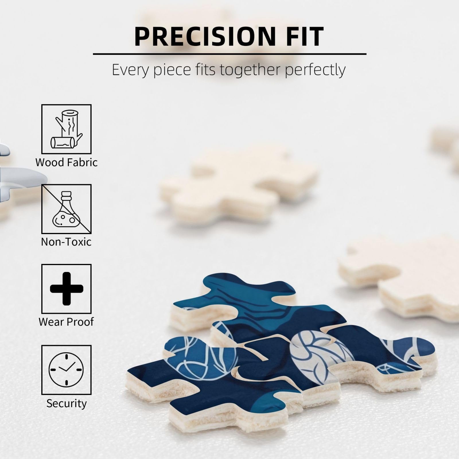 500-Piece Blue Volleyball Wooden Jigsaw Puzzle for Adults - Personalized Photo Puzzle with Classic Design - Perfect for Family, Wedding, Birthday & Valentine's Day Gifts (20.4