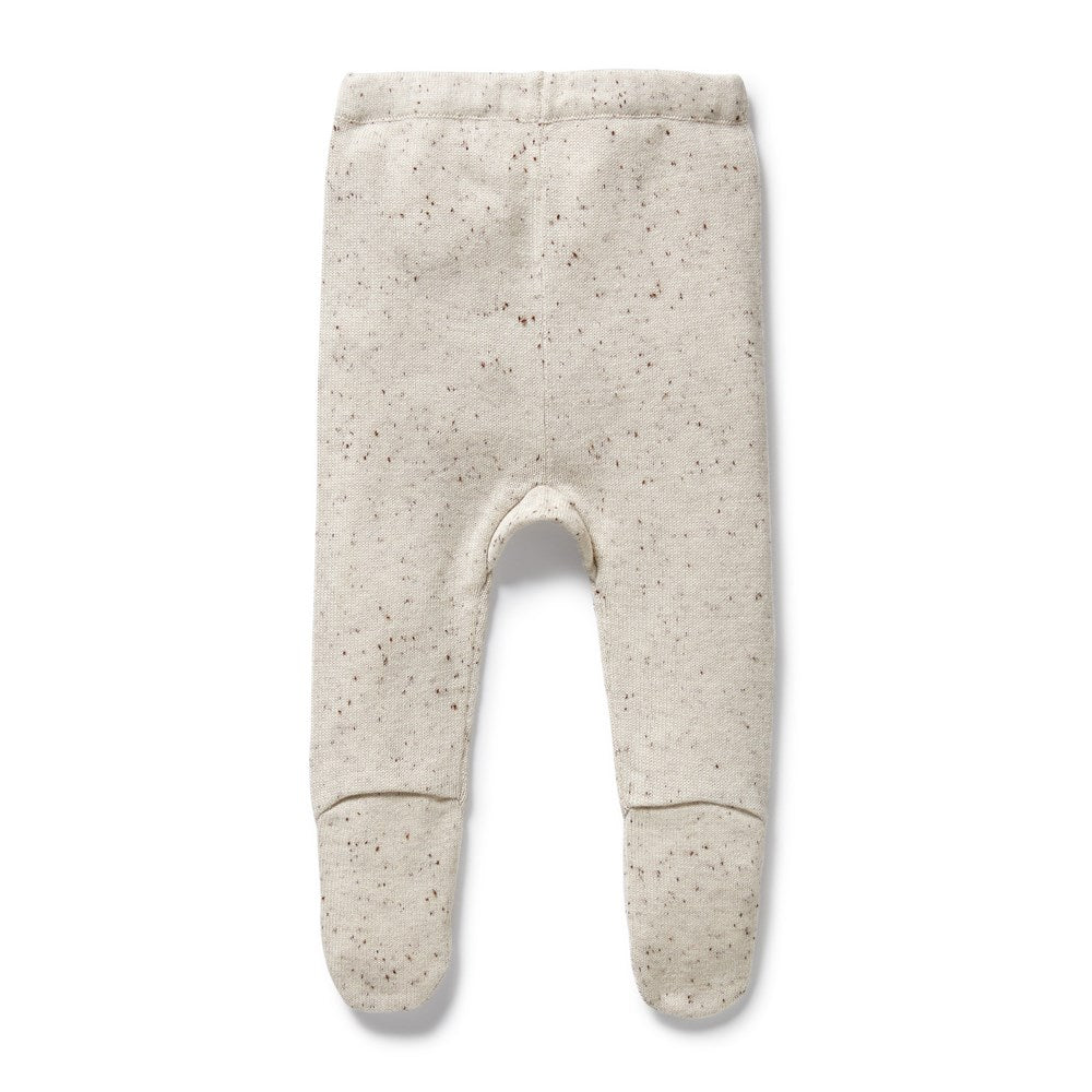 Organic Cookie and Cream Knitted Baby Leggings with Feet - Soft & Comfortable for Playtime, Sleep, and Everyday Wear