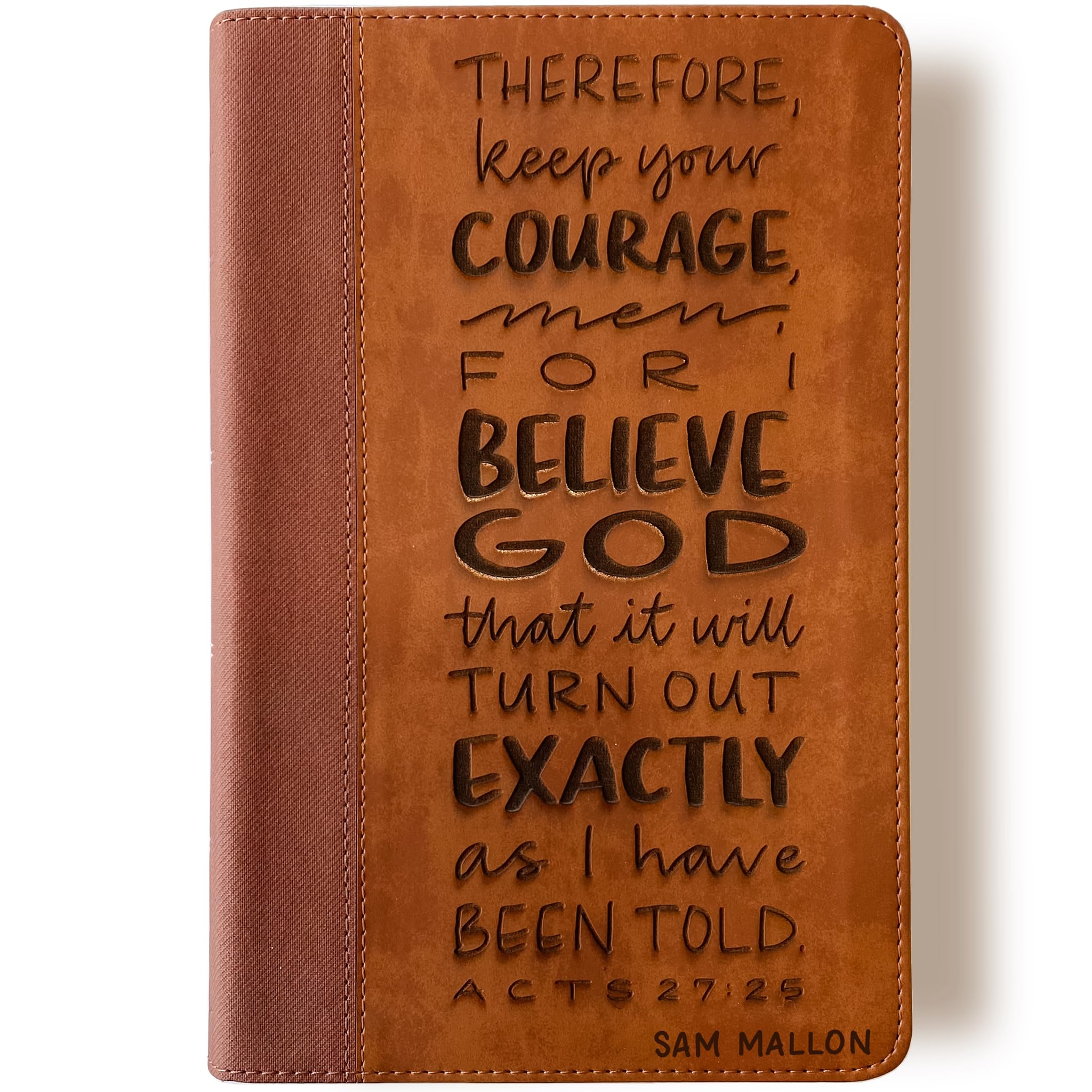 Hand Lettered & Laser Engraved Large Print NIV Bible - Personalized Brown Leather Bible with Custom Name Engraving | Perfect Christian Gift for Baptism, Confirmation & Weddings
