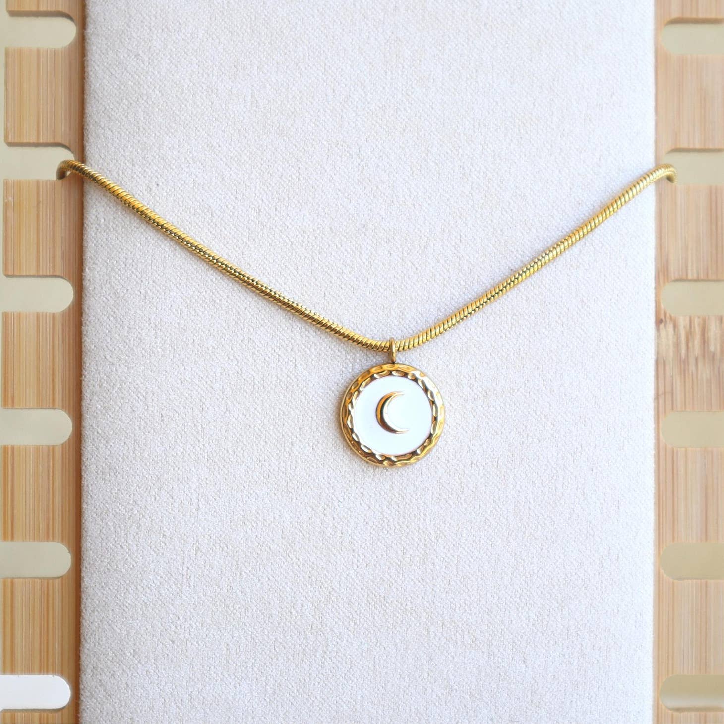 Moon Pendant Necklace on Snake Chain - Elegant Silver Jewelry for Women | Perfect for Everyday Wear, Date Nights & Special Occasions