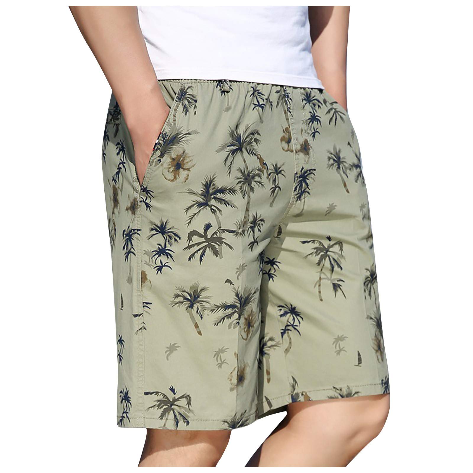 PSDG Men's Summer Casual Fitness Shorts - Floral Printed Sports Shorts, Loose Fit Comfortable Workout Shorts for Running, Gym & Outdoor Activities