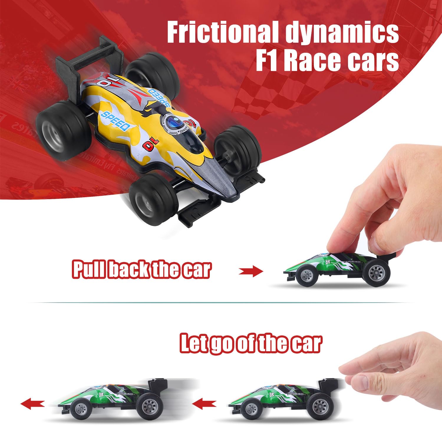 12-Pack 1:43 Scale Pull Back Toy Cars - Wind Up Racing Car Set for Kids Ages 2-8, Boys & Girls Birthday Party Favors, Easter Basket Stuffers, Cake Toppers - Perfect for Indoor Play, Race Tracks & Gift Giving