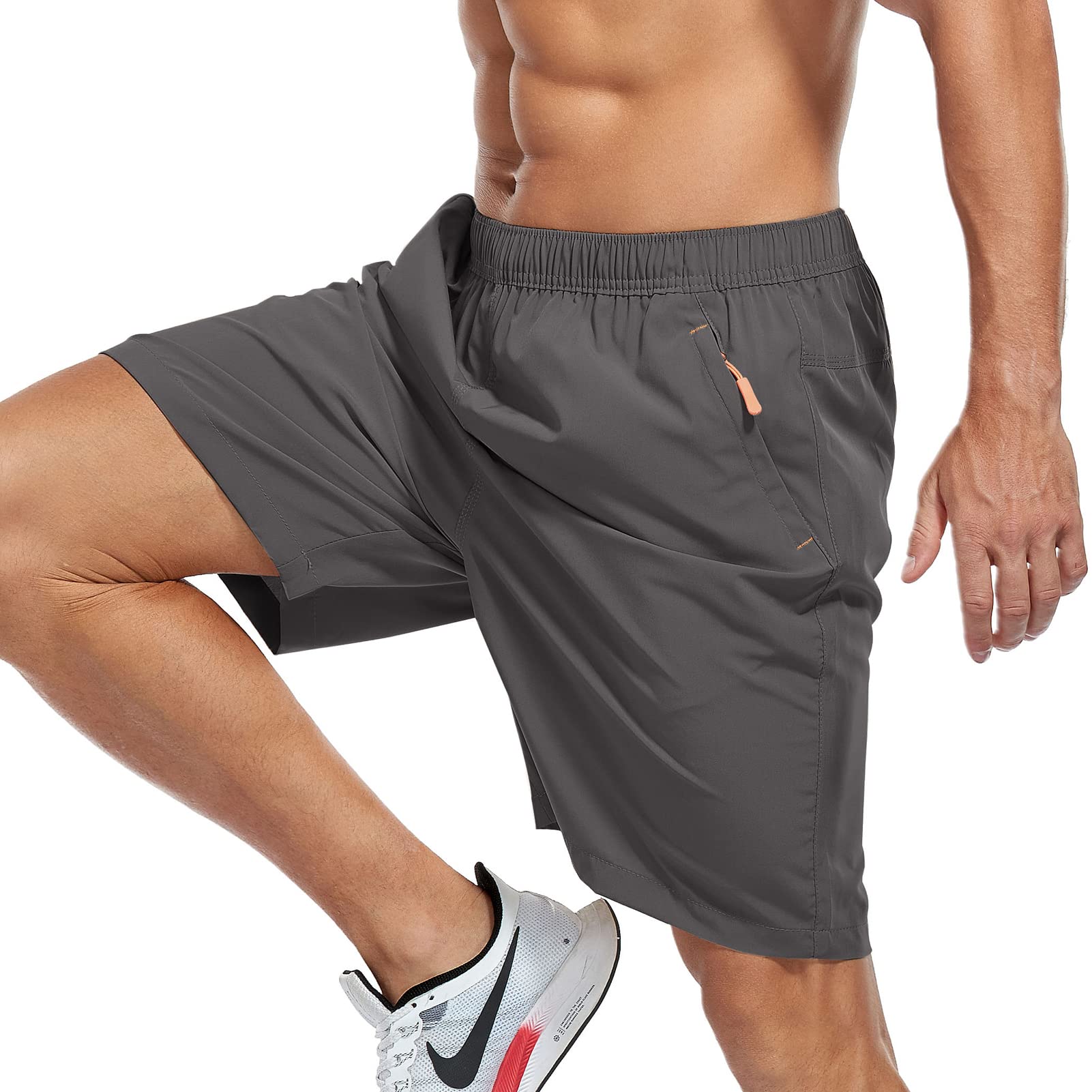 SPOSULEI Men's Quick-Dry Water Resistant Hiking Shorts with Zipper Pockets - Lightweight Athletic Outdoor Shorts for Running, Camping & Travel