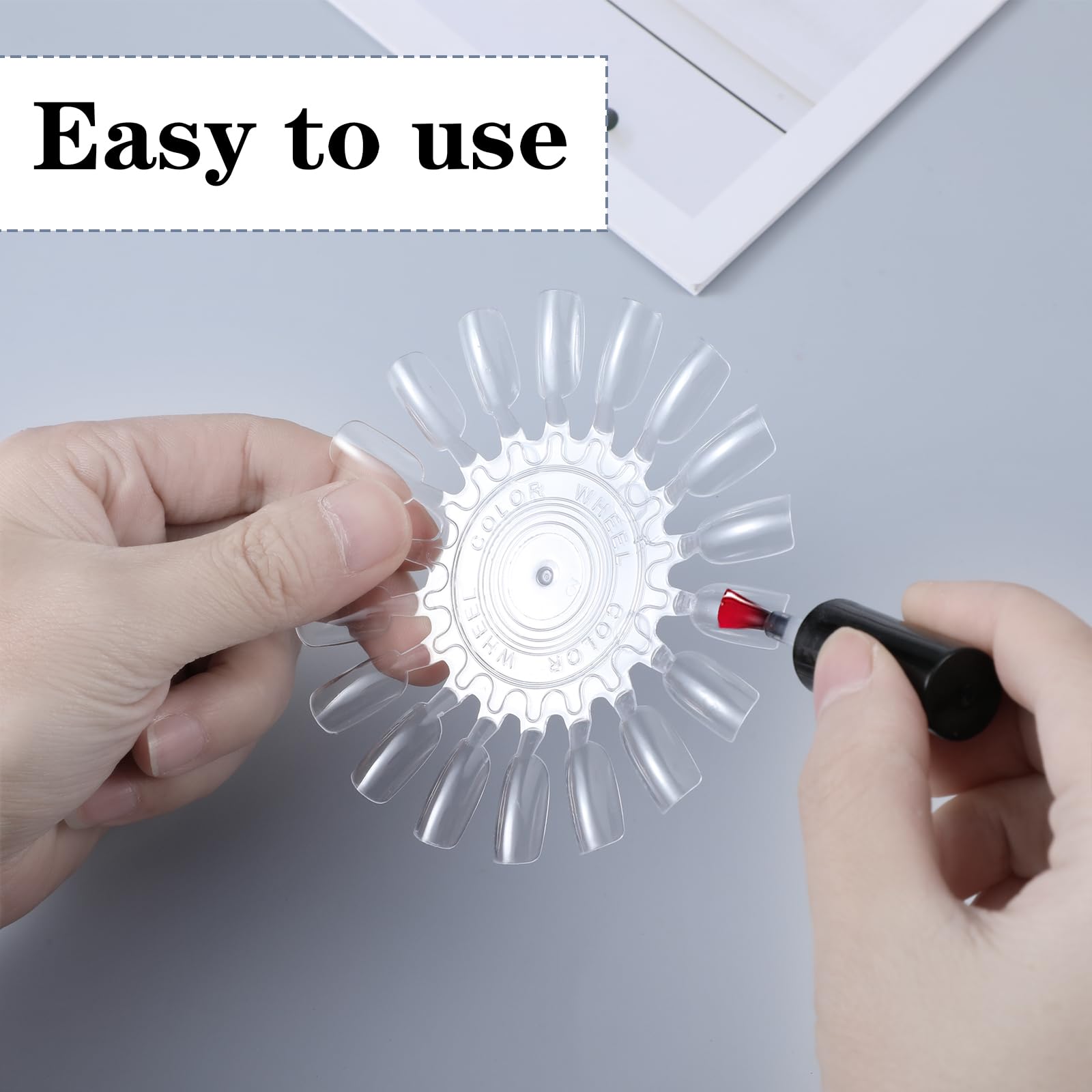 10 Pcs Clear Nail Swatch Wheels - Ellipsoid Nail Polish Color Swatches for Manicure Practice & Professional Display | Perfect for Salon Artists, DIY Nail Enthusiasts & Nail Polish Color Organization