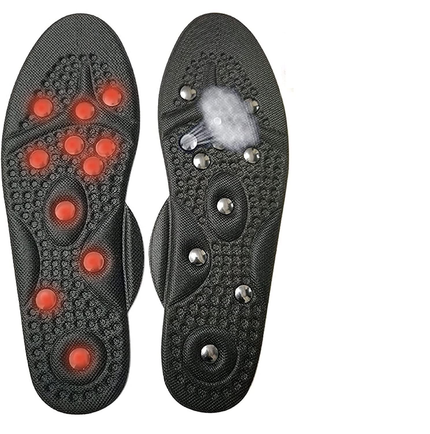 Massaging Orthotic Insoles with Arch Support - Magnetic Reflexology Insoles for Pain Relief & Plantar Fasciitis - Acupressure Foot Therapy for Men & Women (Perfect for Work, Running & Daily Comfort)
