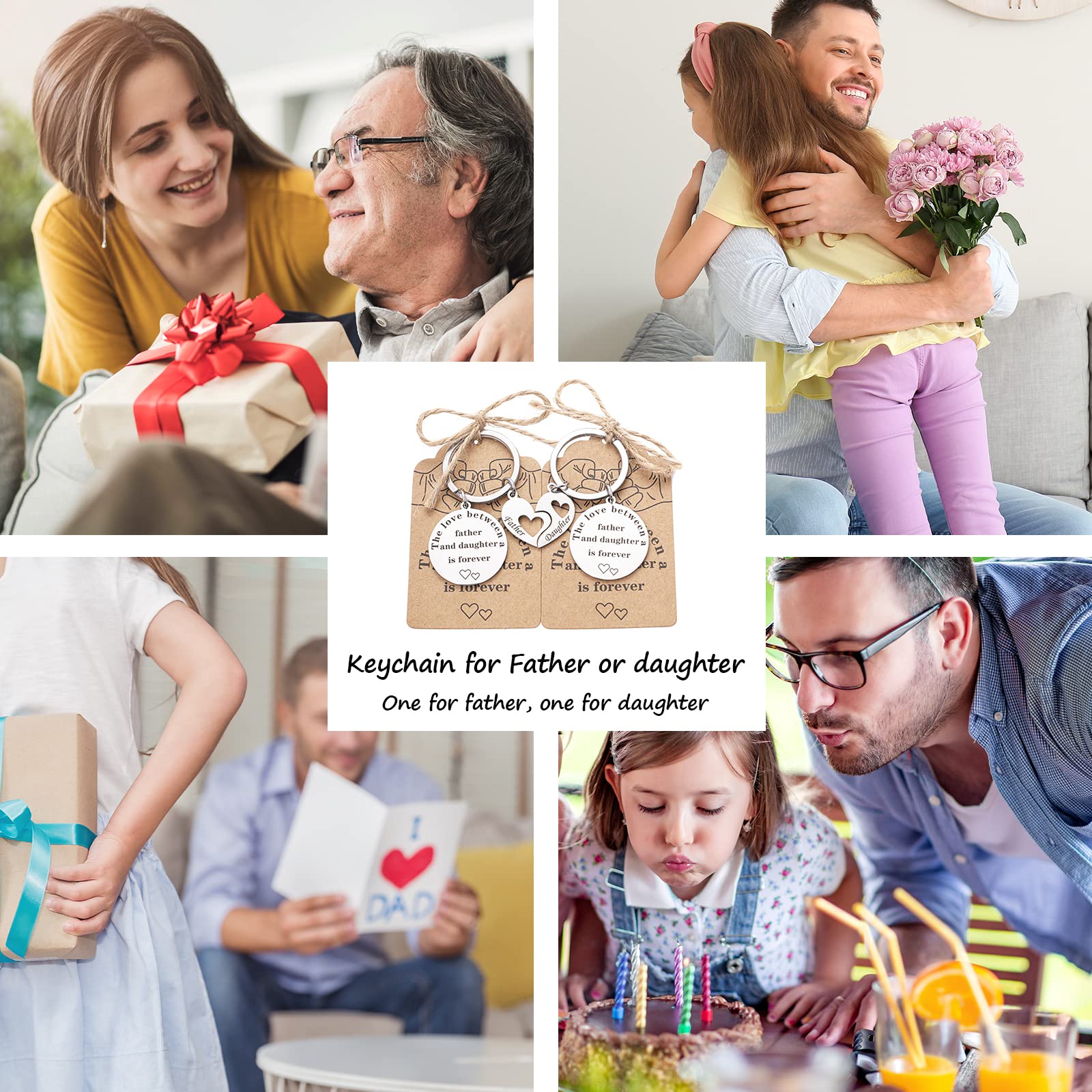 Dad Keychain Gift for Birthday & Father's Day - Daughter/Son Present