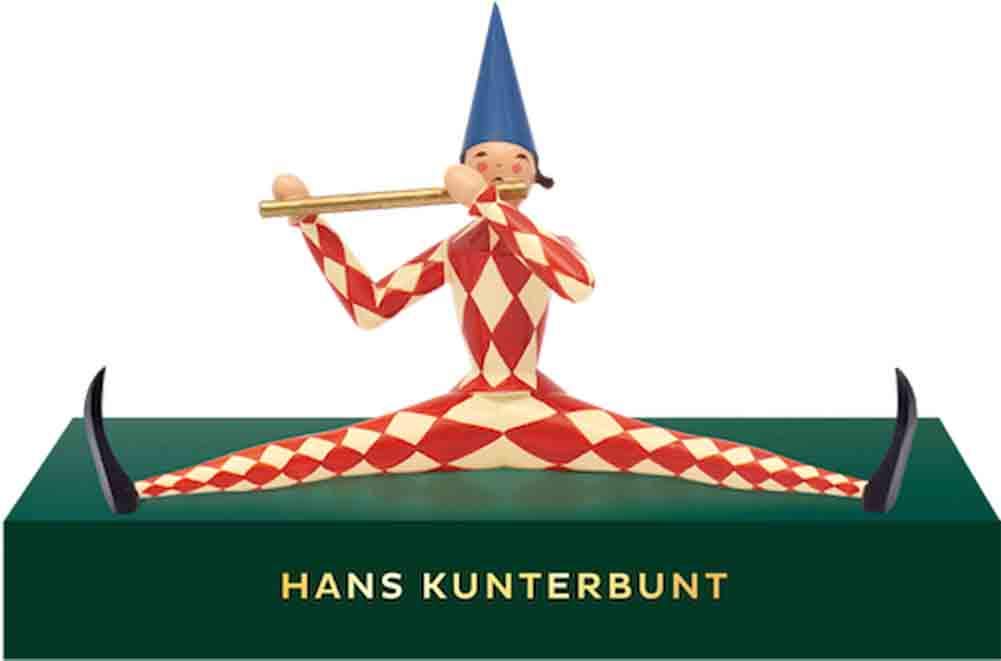 Wendt & Kuhn Hans Kunterbunt Small Figurine with Base - Handmade German Collectible for Home Decor, Gift, and Christmas Display