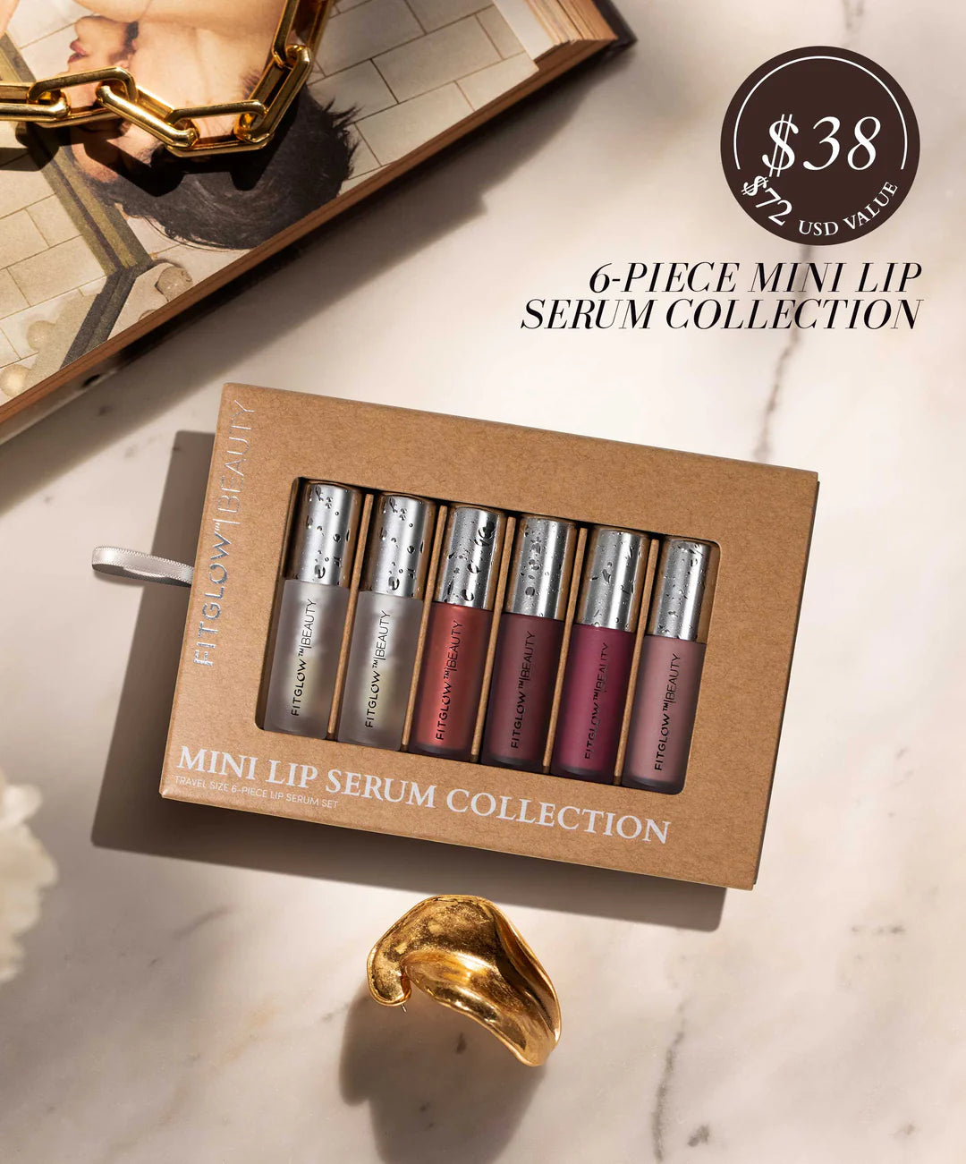 6-Piece Mini Lip Serum Set - Hydrating & Plumping Lip Care Kit for Soft, Smooth Lips - Perfect for Daily Use, Travel & Gifting