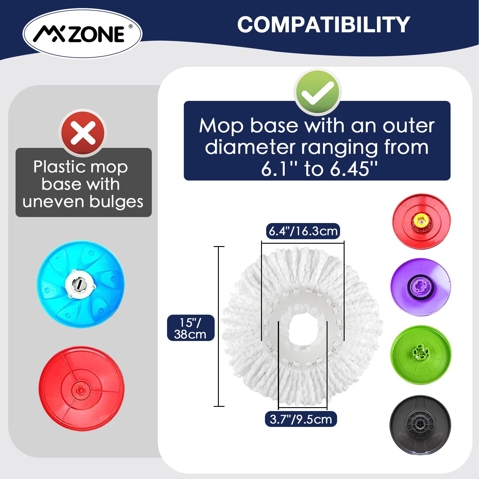 360° Spin Mop Replacement Heads (3-Pack) - Microfiber Magic Mop Refills for Hurricane Spin Mop Systems - Universal Round Shape for Deep Cleaning Floors, Kitchens & Bathrooms